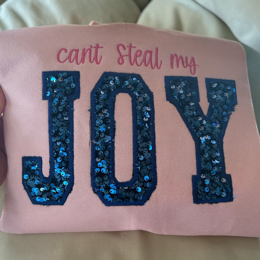 Can’t Steal My Joy Blue Sequin appliqué