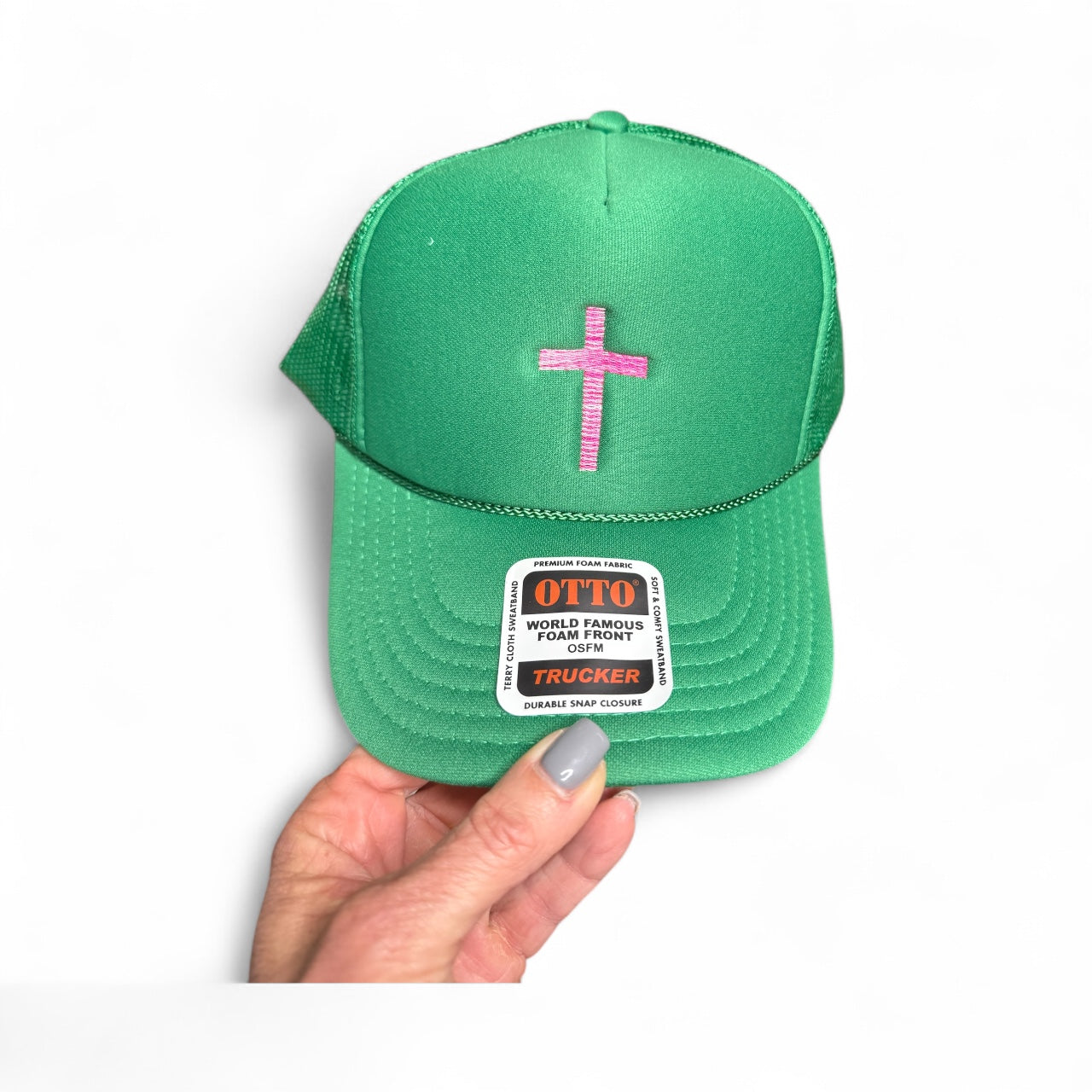 Pink Cross Trucker