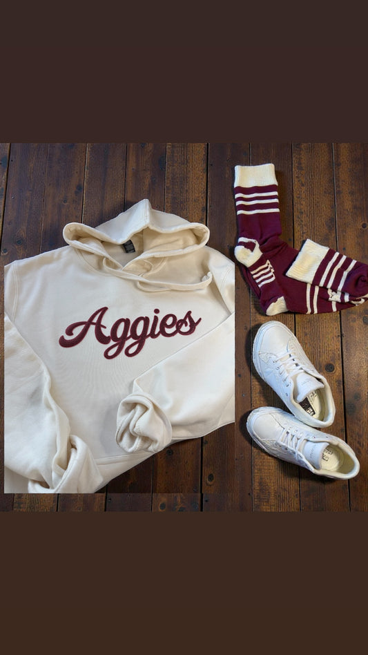 Aggie 3D puff Glitter Vinyl Sweatshirt