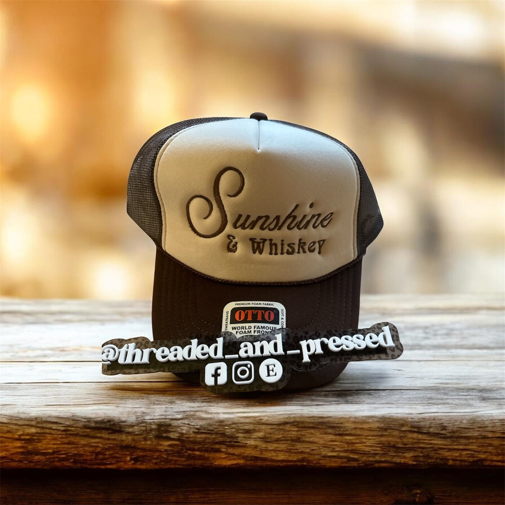 Sunshine & Whiskey Embroidered Foam Trucker Hat