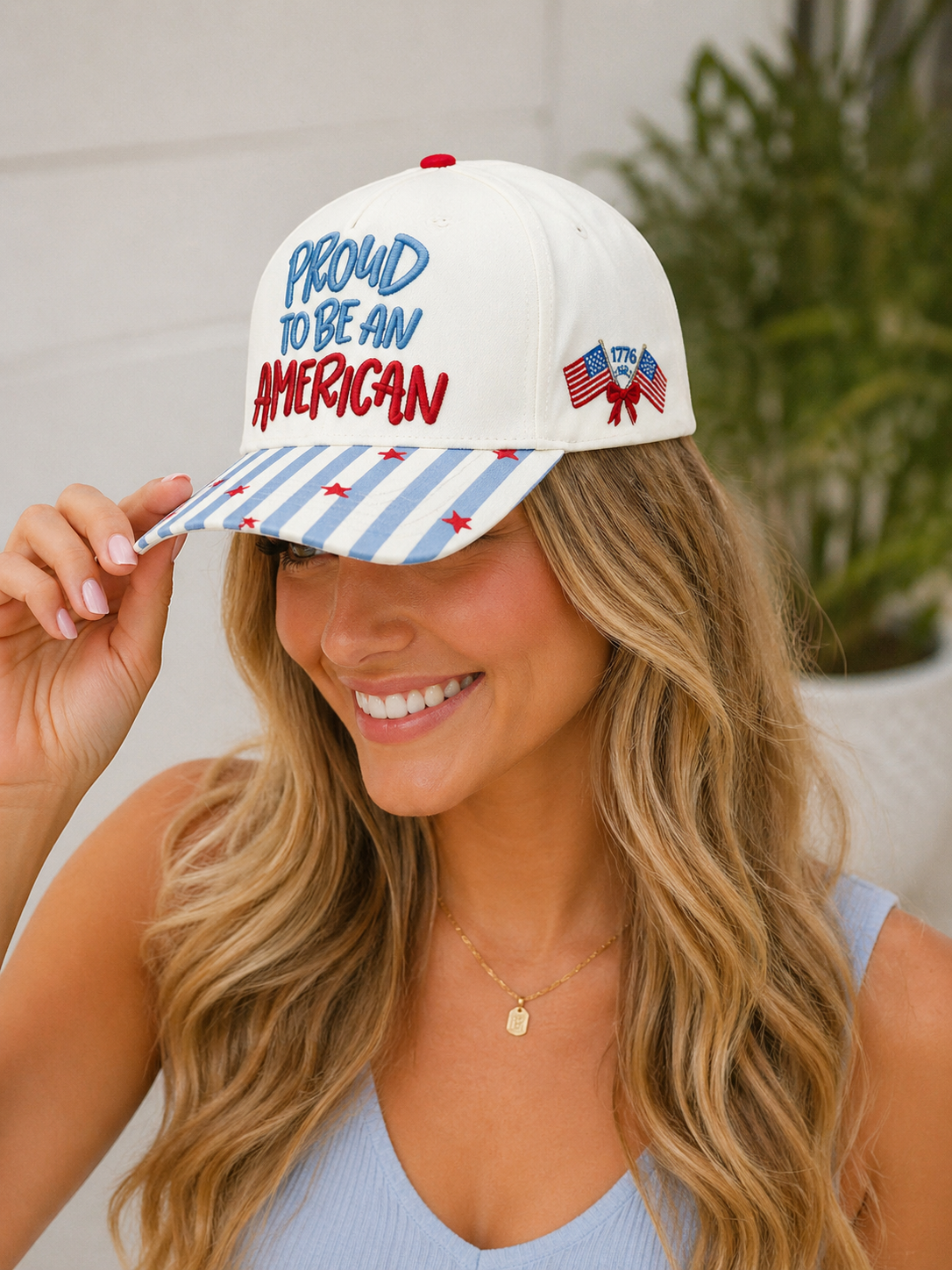 PREORDER Proud to Be an American Hat – Patriotic Embroidered Hat - Ships 6-27