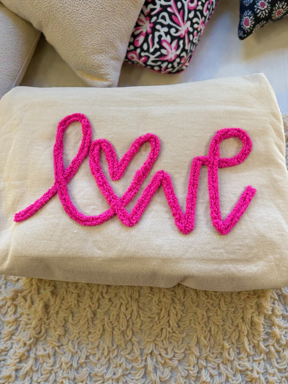 💕 Chenille “LOVE” Embroidered Sweatshirt