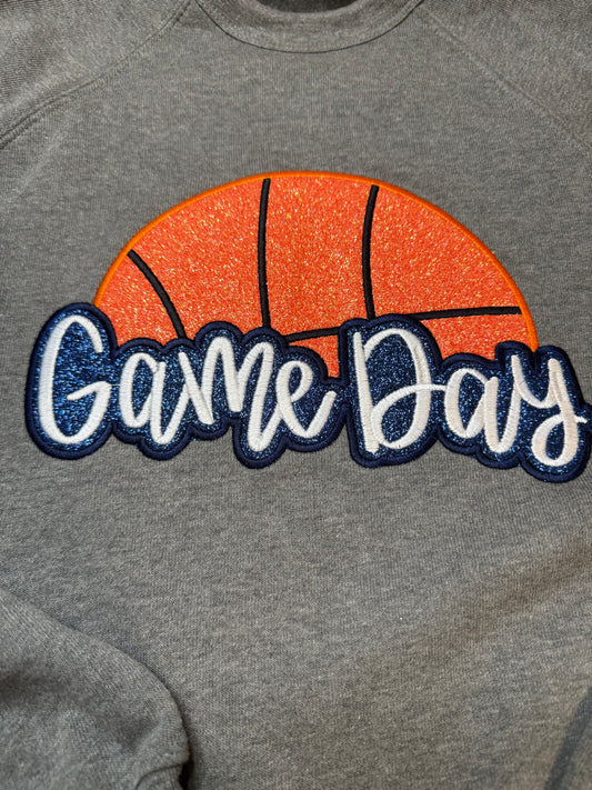 Double Glitter Basketball Game Day Sweatshirt