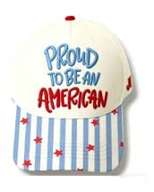 PREORDER Proud to Be an American Hat – Patriotic Embroidered Hat - Ships 6-27
