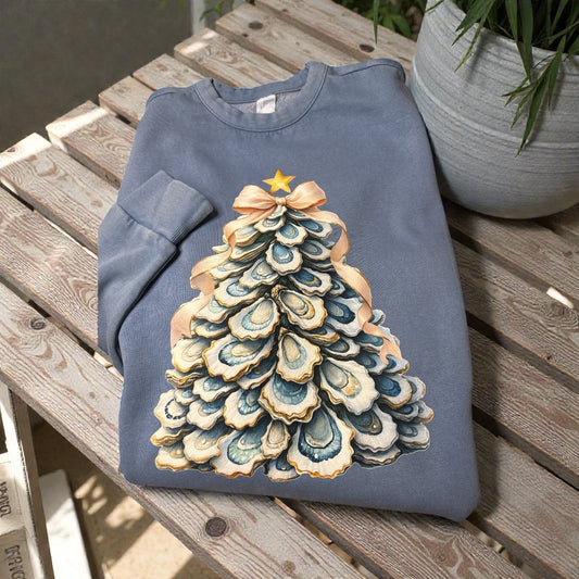 Oyster Shell Christmas Tree Sweatshirt