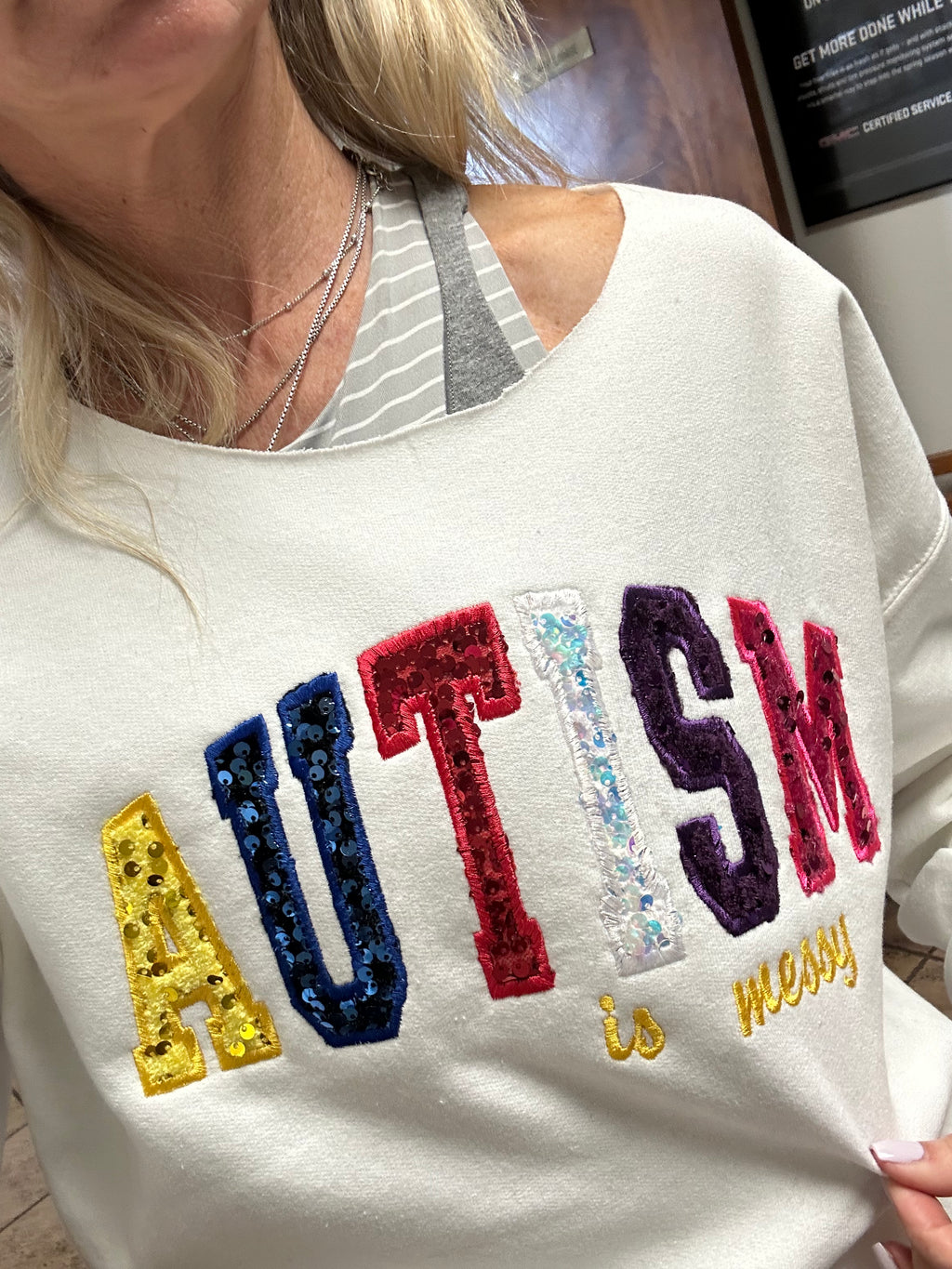Sunkissed Varsity outline embroidered Sweatshirt with sun