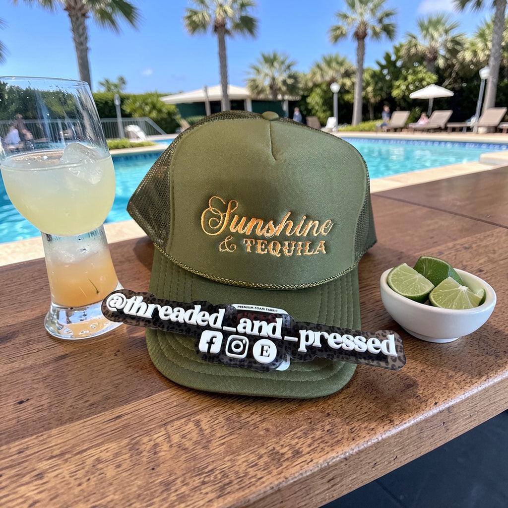 Sunshine and Tequila olive Foam trucker SnapBack
