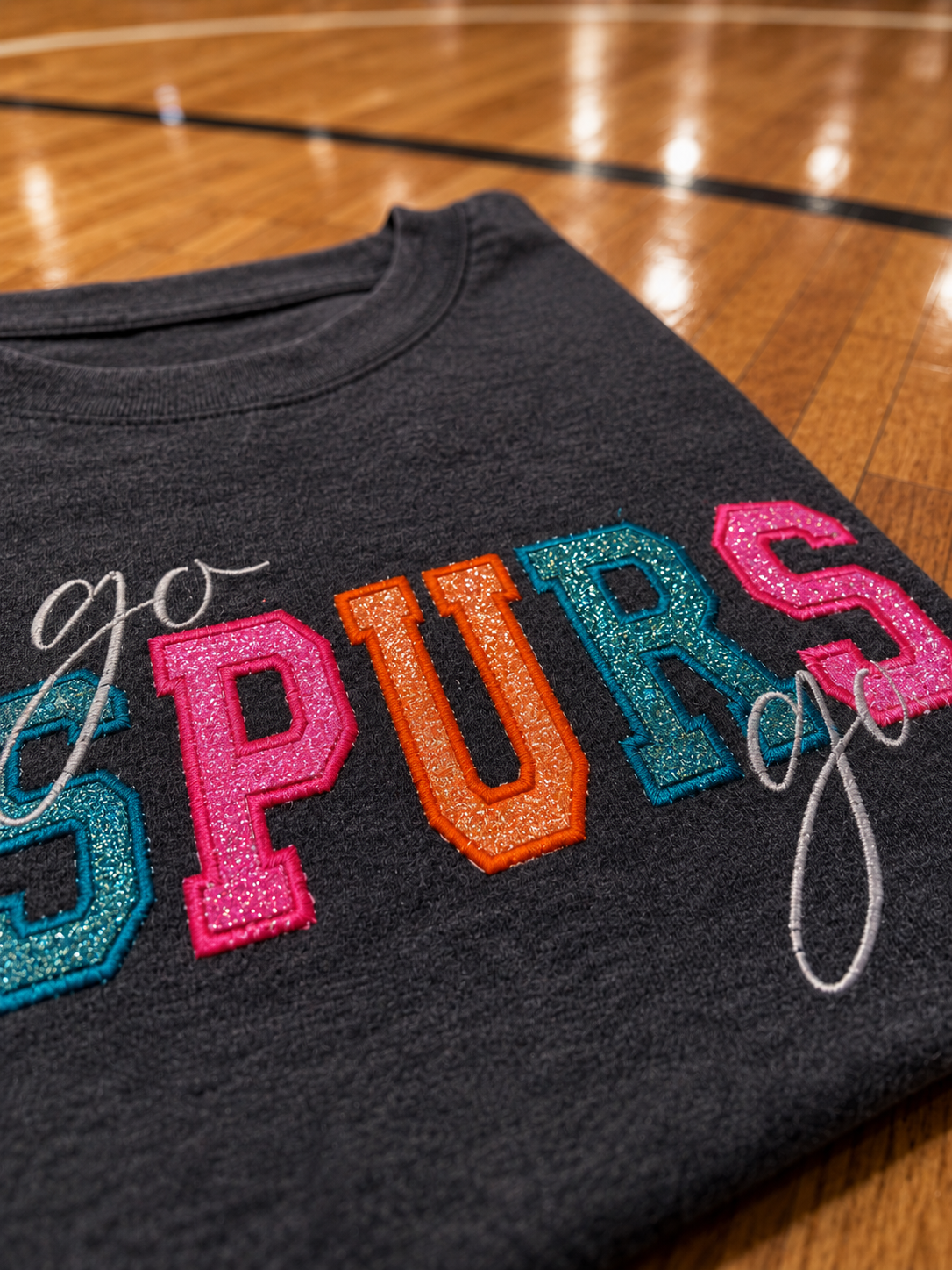 San Antonio neon glitter colors Basketball tee! Finals Shirt