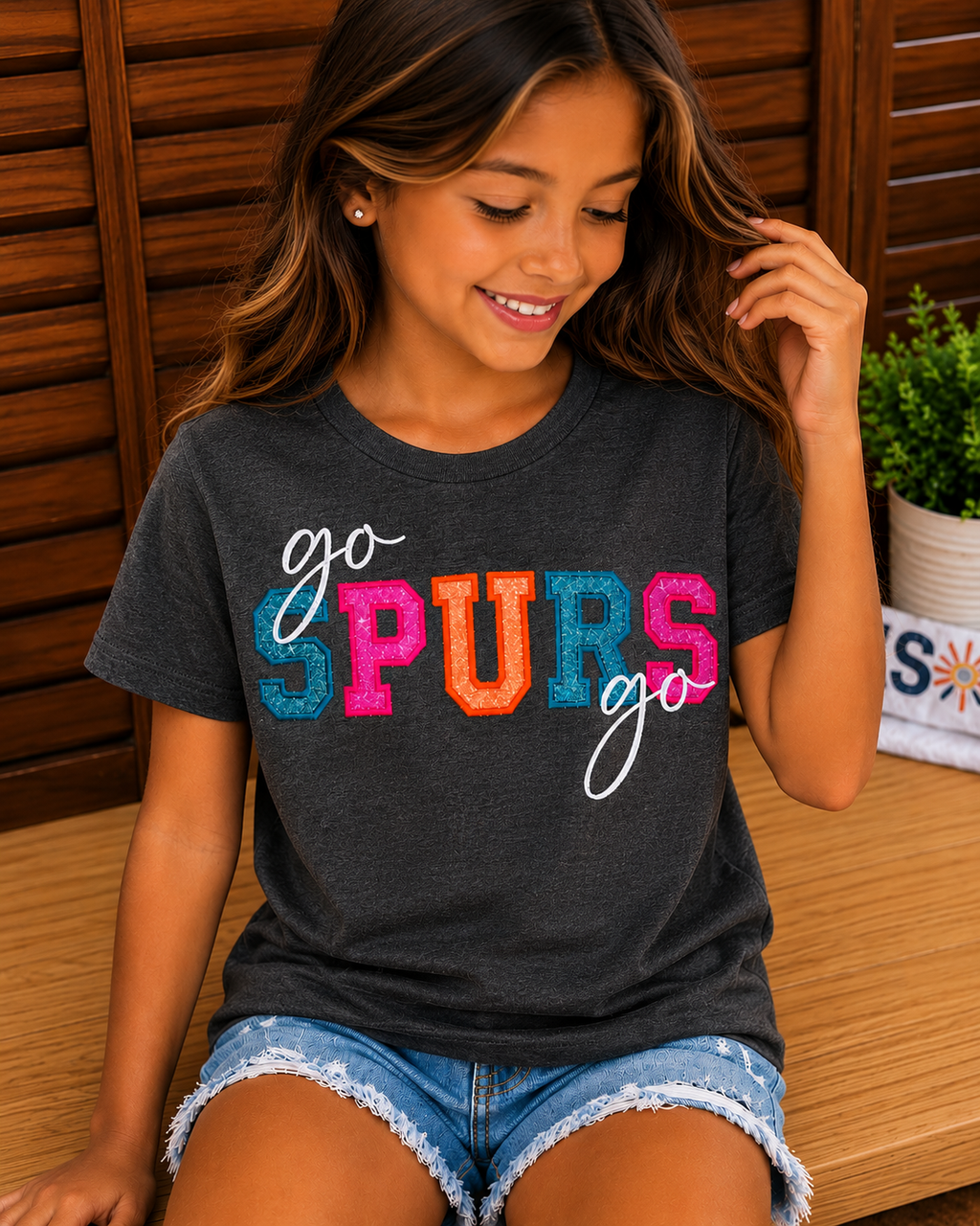 San Antonio neon glitter colors Basketball tee! Finals Shirt  **** YOUTH