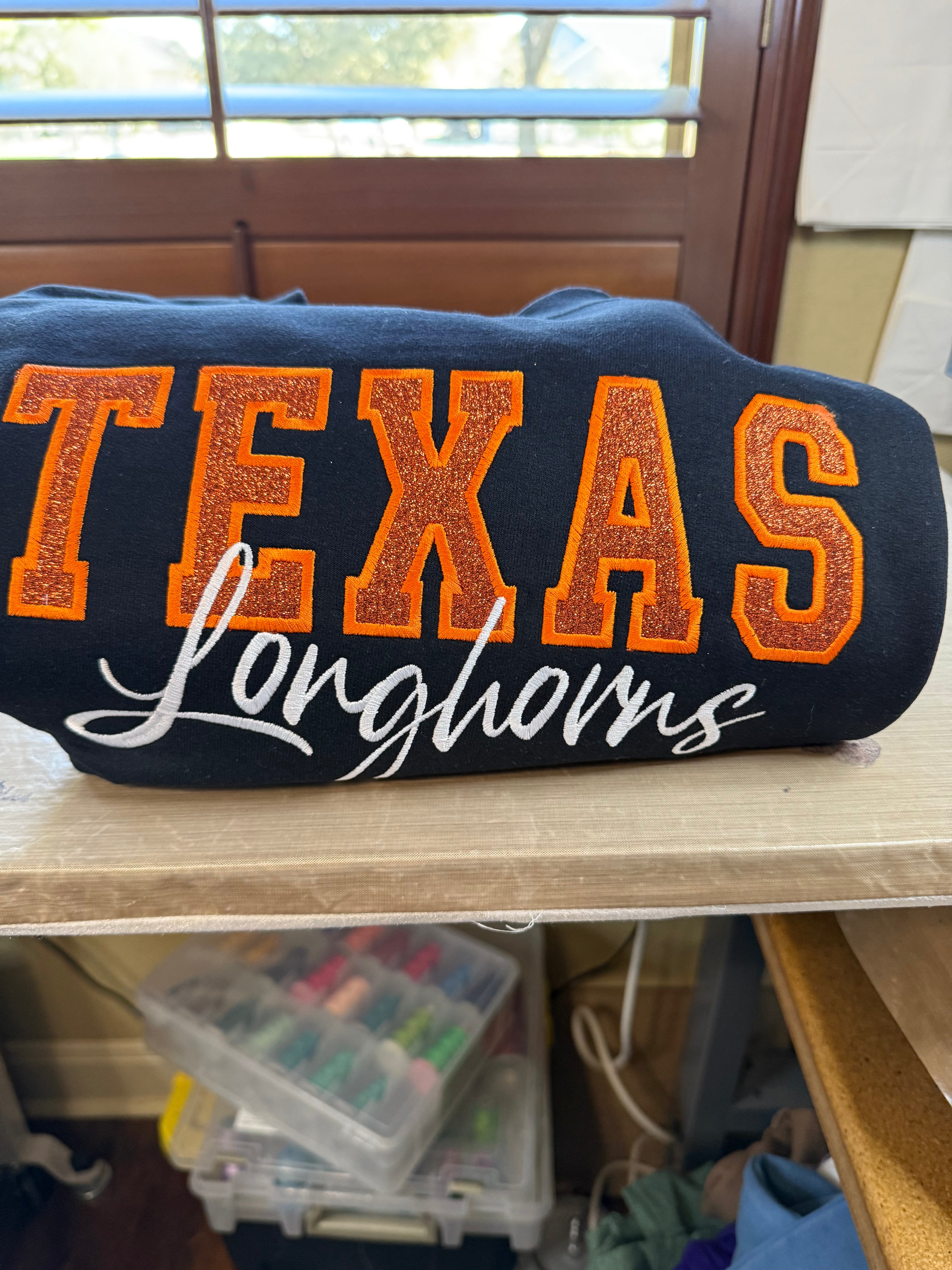 Texas  Glitter Appliqué Sweatshirt