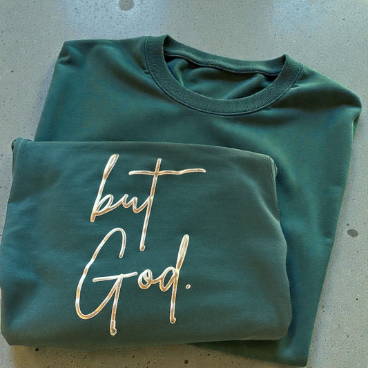 but God gold Puff metallic Green Sweatshirt