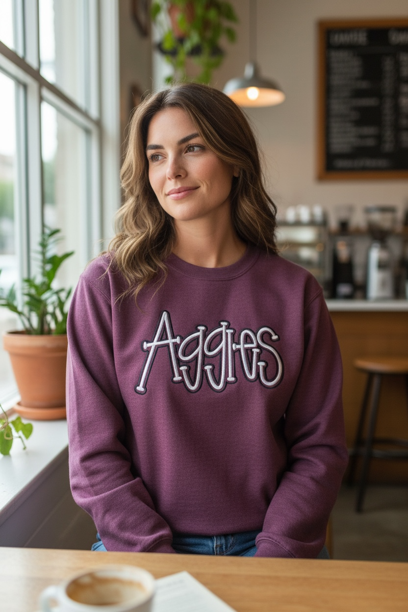 Aggie 3D Puff with Outline