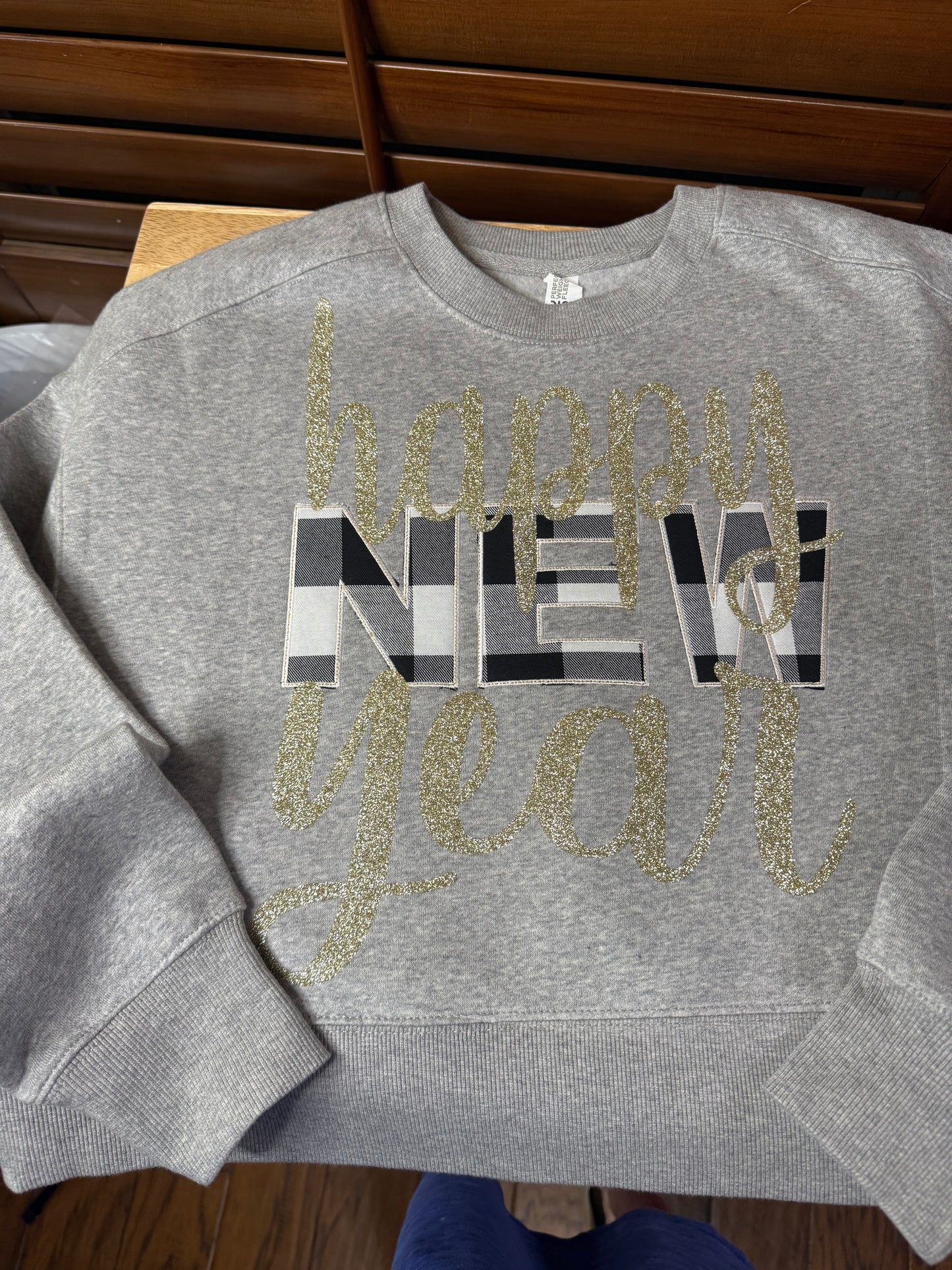 Buffalo plaid New Year sweatshirt