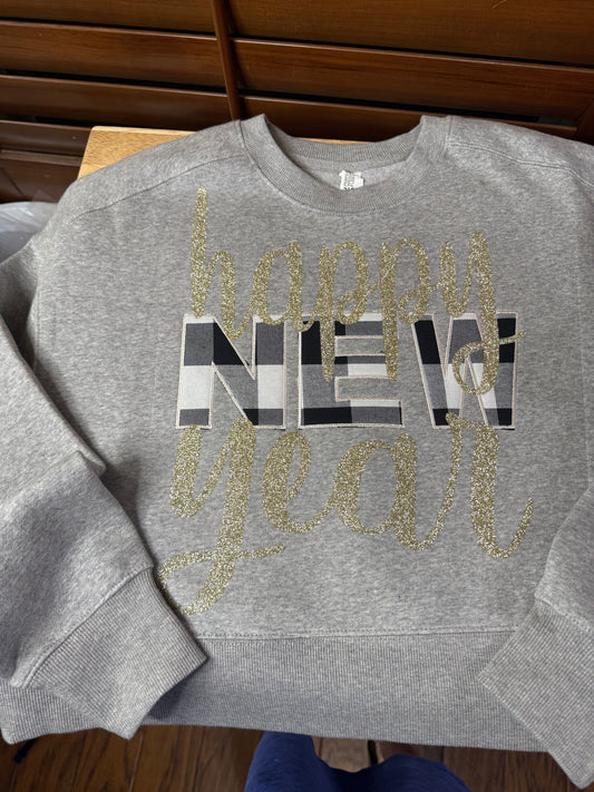 Buffalo plaid New Year sweatshirt