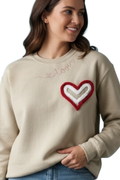 Double Chenille Hearts with Neckline Embroidery