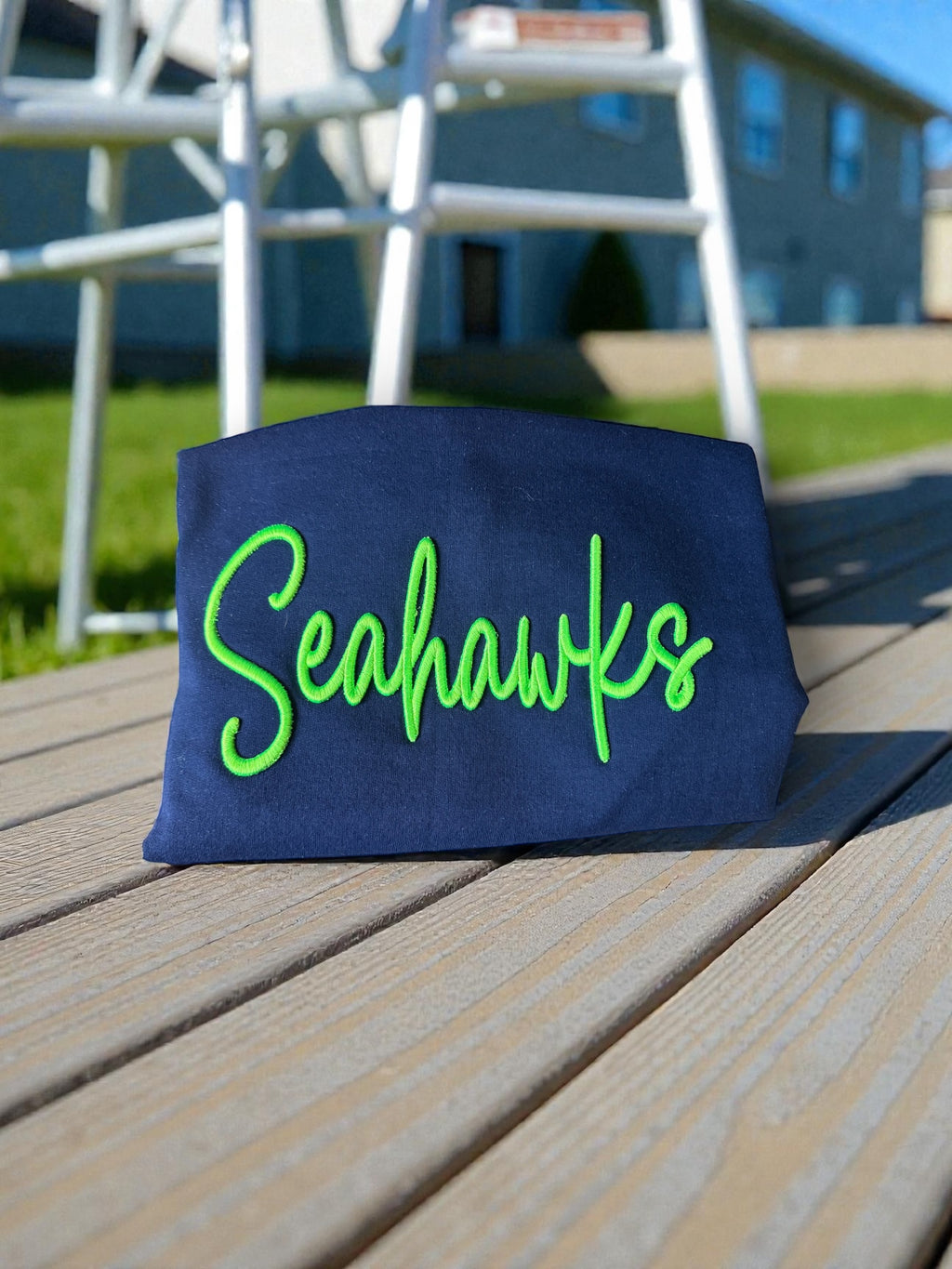 Seahawks 3D neon green Puff Embroidery