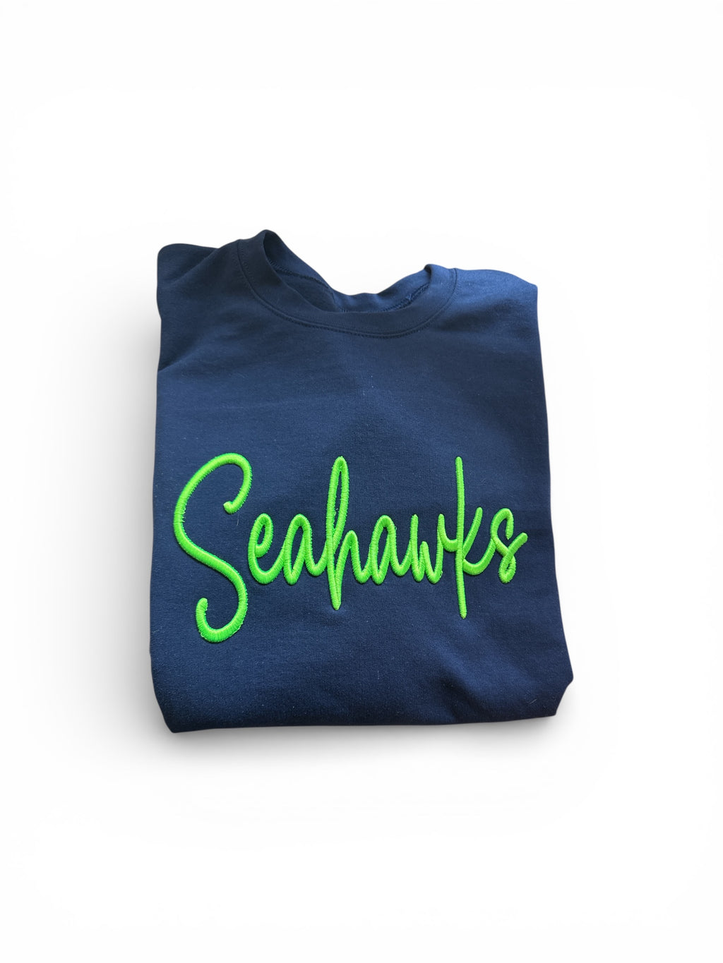 Seahawks 3D neon green Puff Embroidery