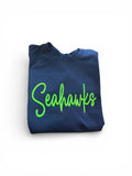 Seahawks 3D neon green Puff Embroidery