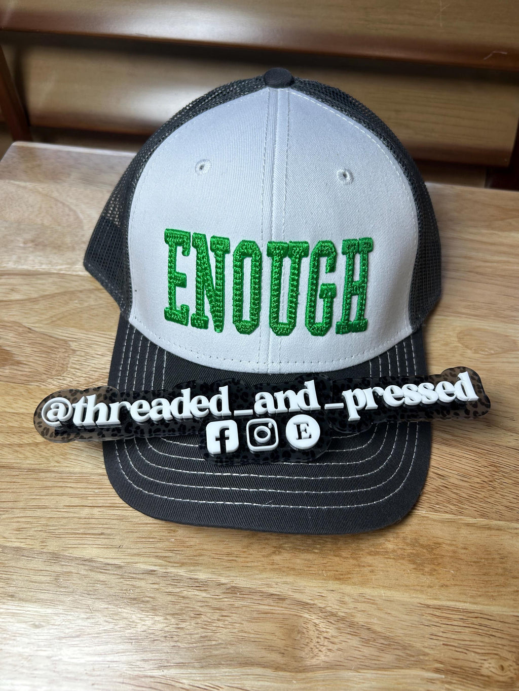 Enough -  Taxtured - 3D puff- embroidered cap - self worth