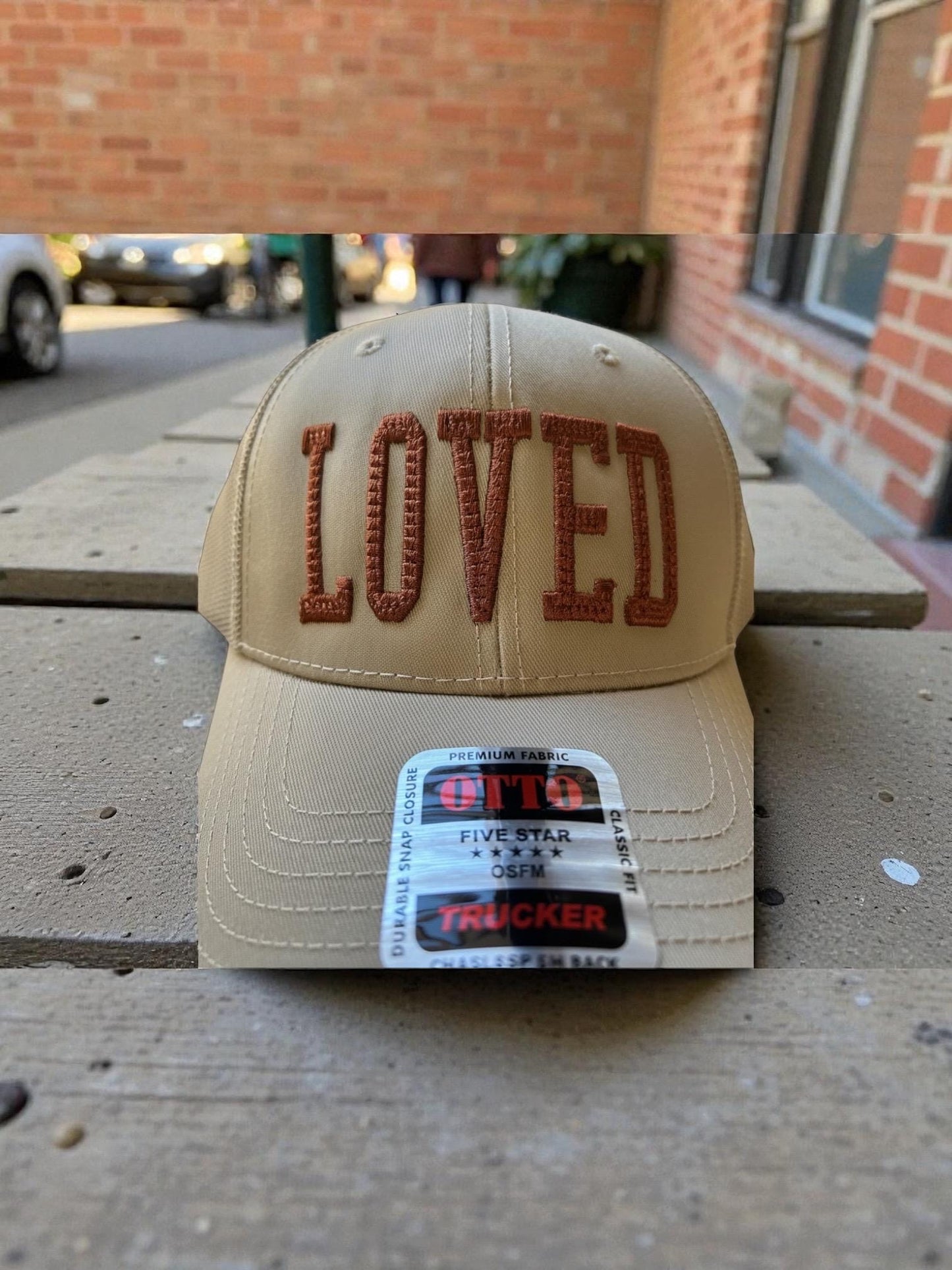 Loved -  Taxtured - 3D puff- embroidered cap - self worth - self love