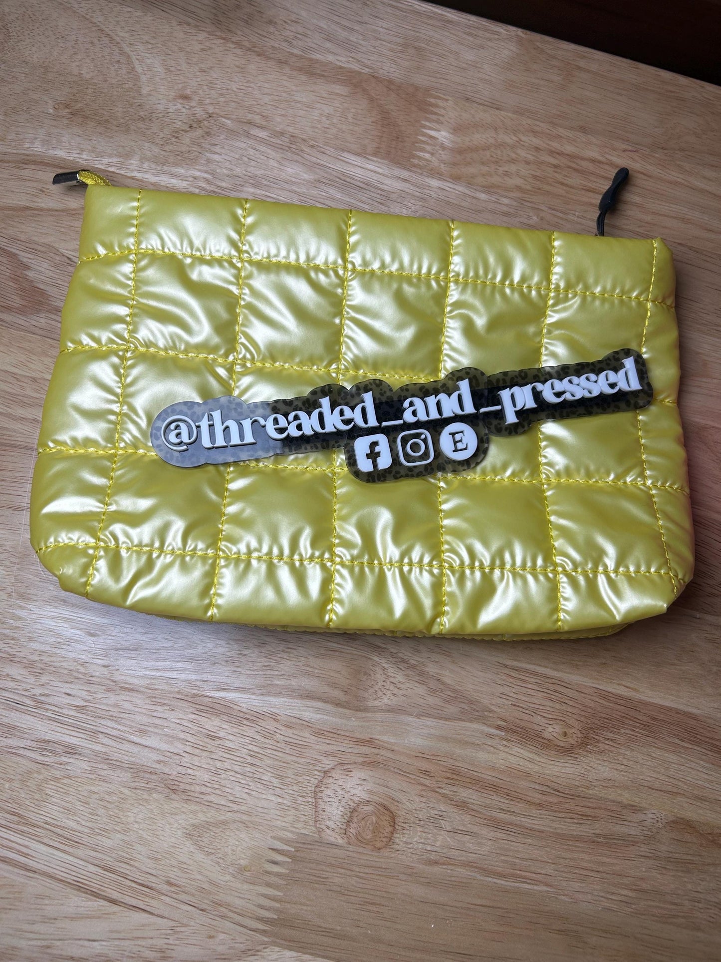 Quilted CUSTOM pouch - makeup - jewelry - case - teen - mom - daughter - gift- embroidered