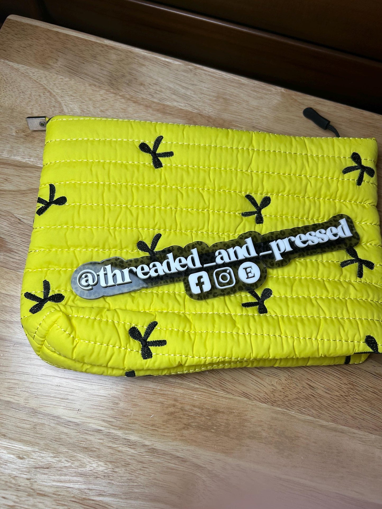 Quilted CUSTOM pouch - makeup - jewelry - case - teen - mom - daughter - gift- embroidered