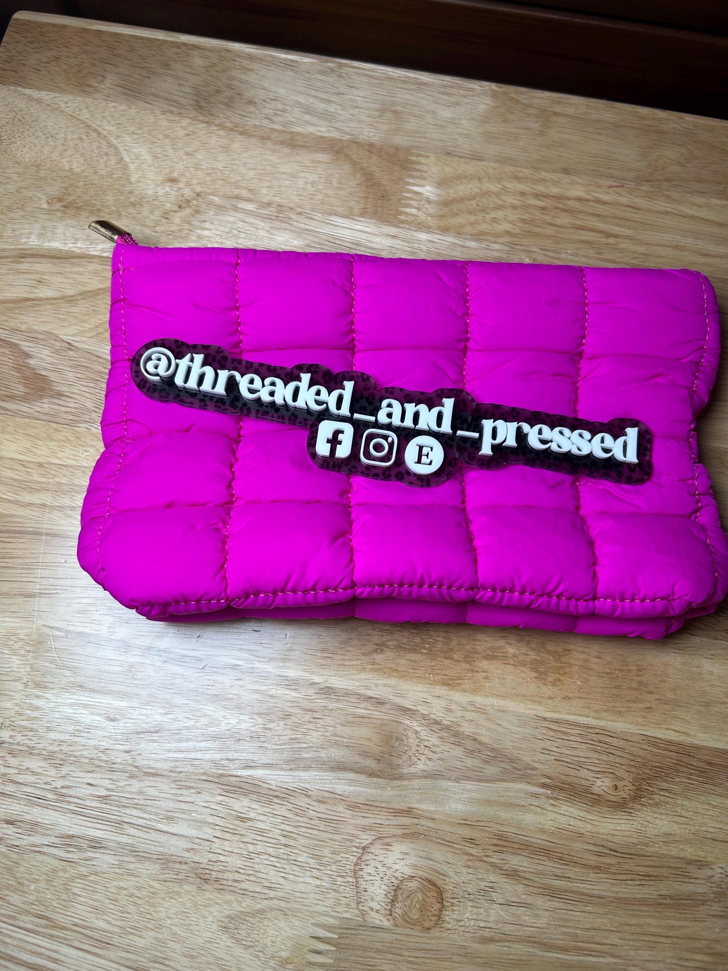 Quilted CUSTOM pouch - makeup - jewelry - case - teen - mom - daughter - gift- embroidered