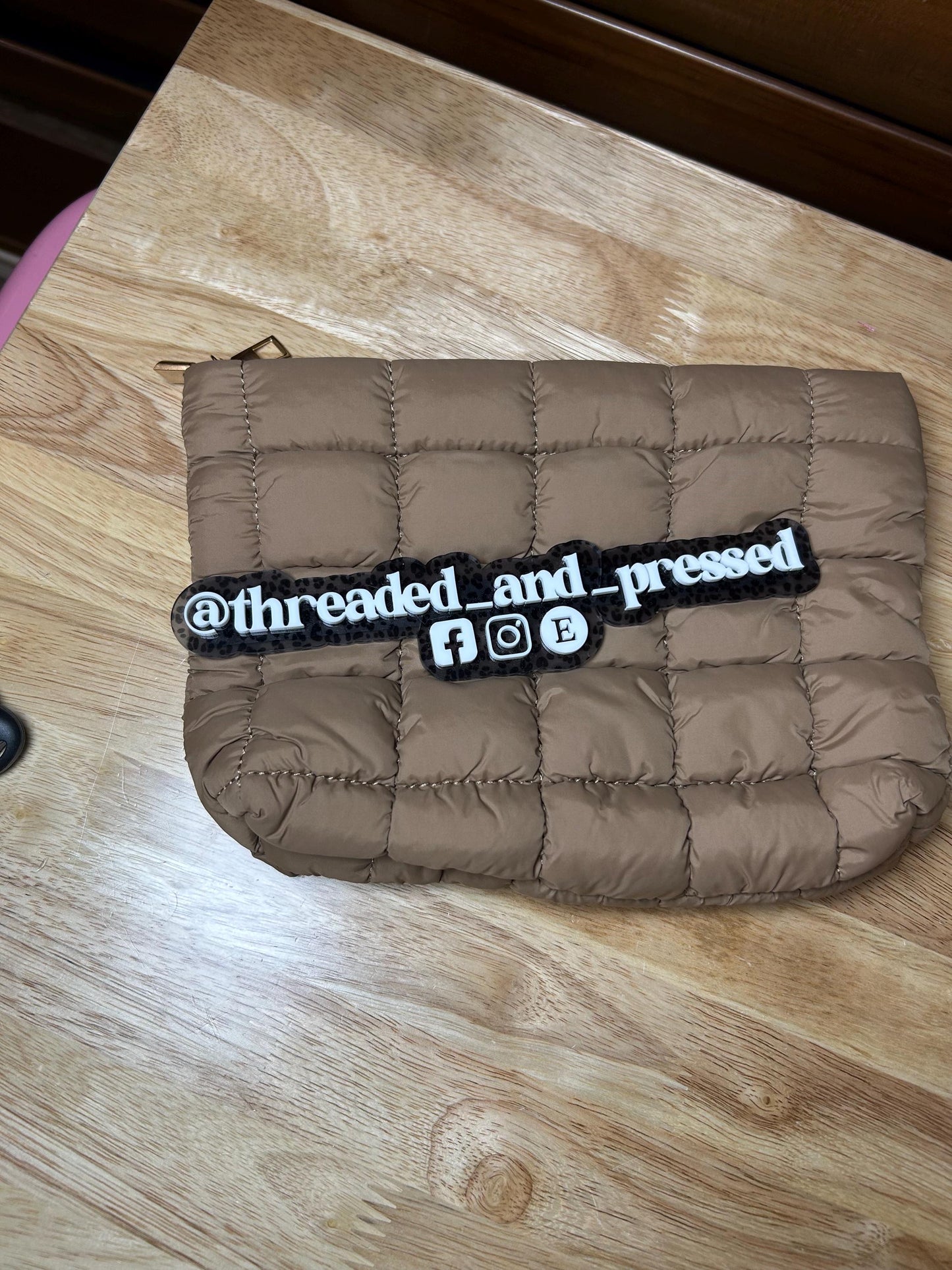 Quilted CUSTOM pouch - makeup - jewelry - case - teen - mom - daughter - gift- embroidered