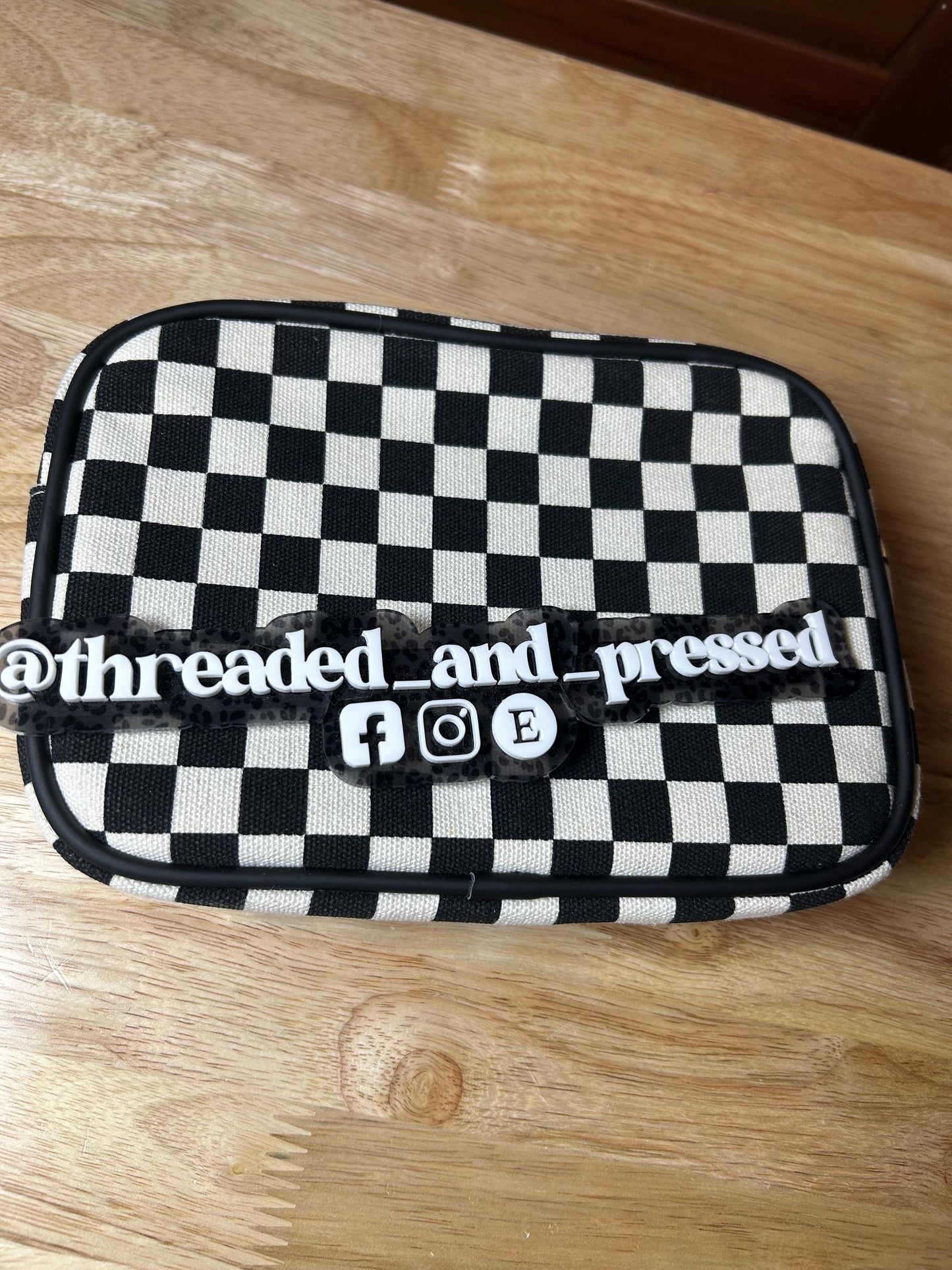 Quilted CUSTOM pouch - makeup - jewelry - case - teen - mom - daughter - gift- embroidered
