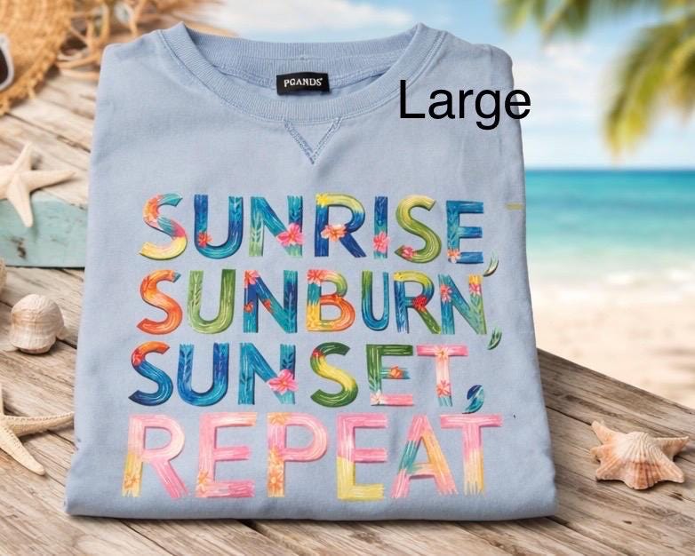 Sunrise Sunburn - Sweatshirt - Beach - vacation - Resort - Repeat