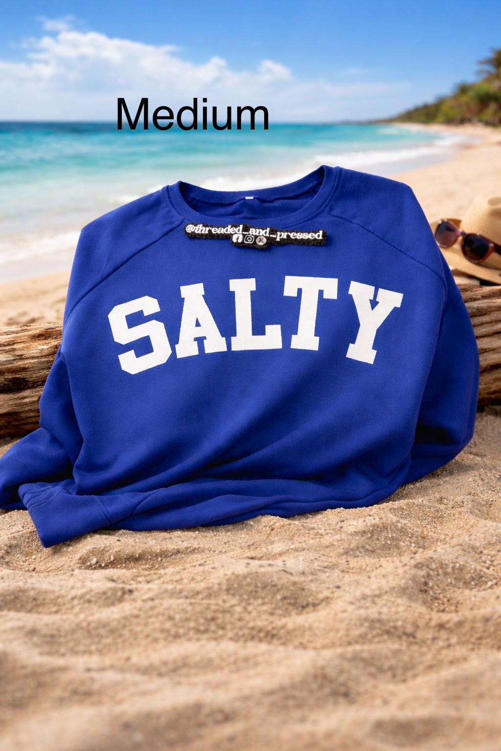 Salty - long sleeve Distressed print Tee- Beach- sweatshirt- island - sandy