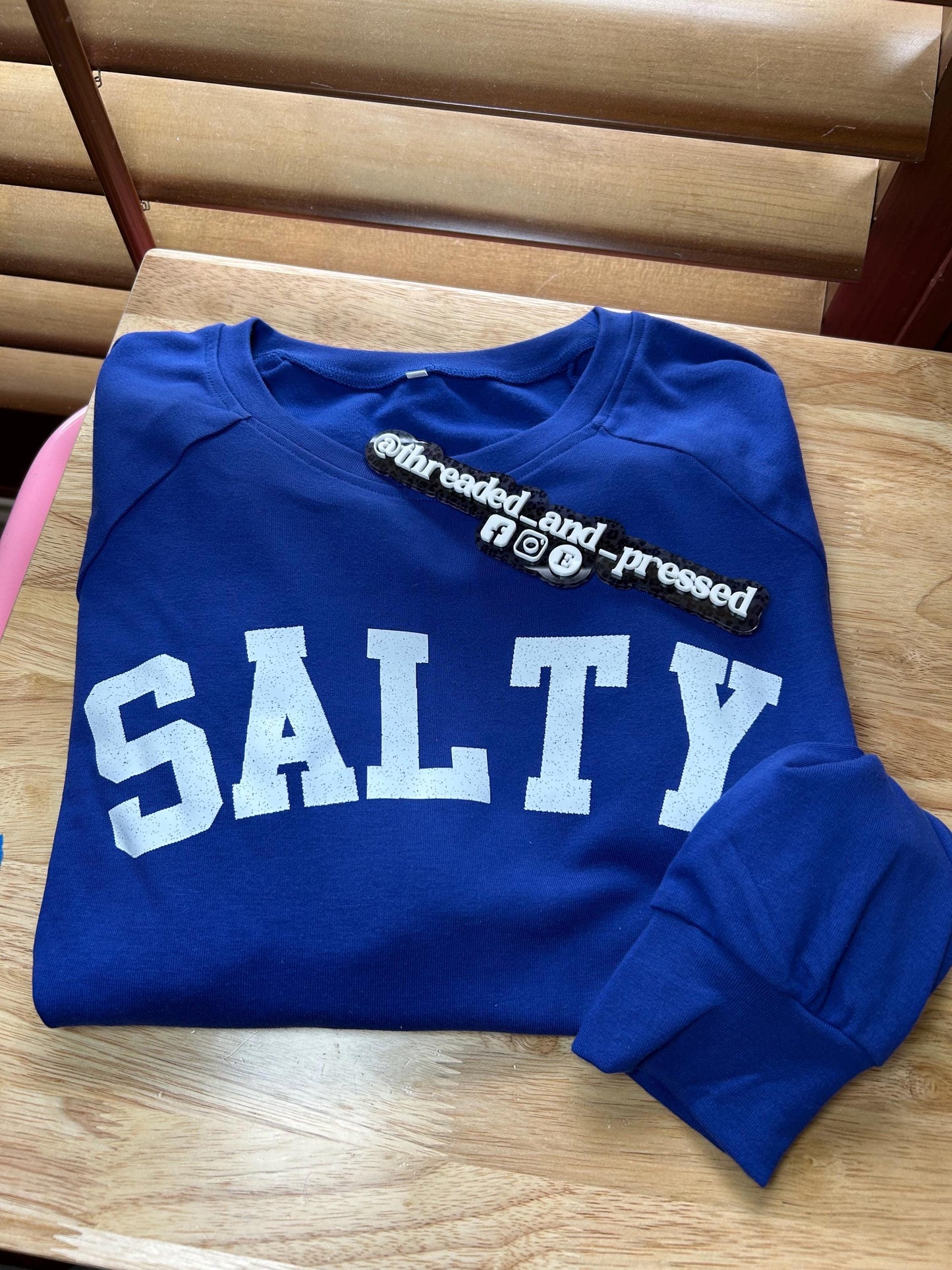 Salty - long sleeve Distressed print Tee- Beach- sweatshirt- island - sandy