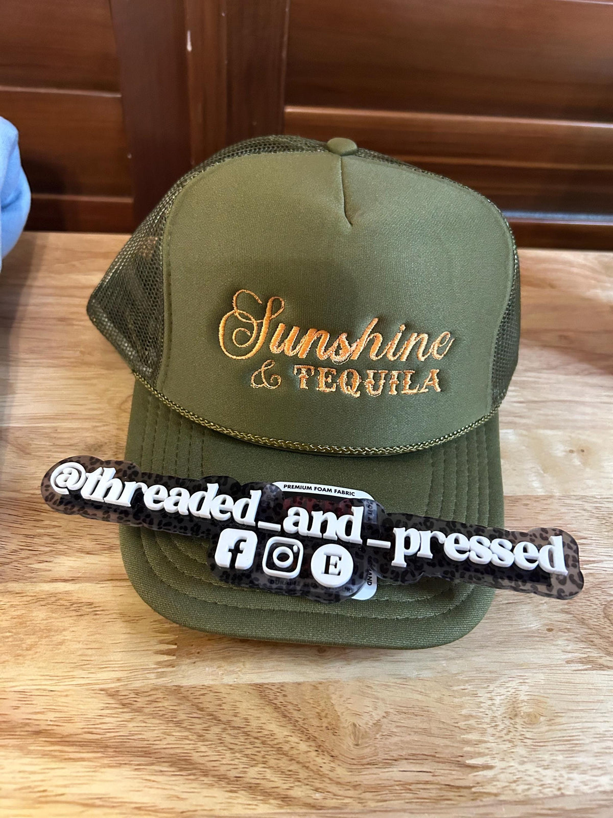Embroidered Sunshine & Tequila - foam Trucker Hat -  Snapback - Summer Cap - Day Drinking - cocktails- pool