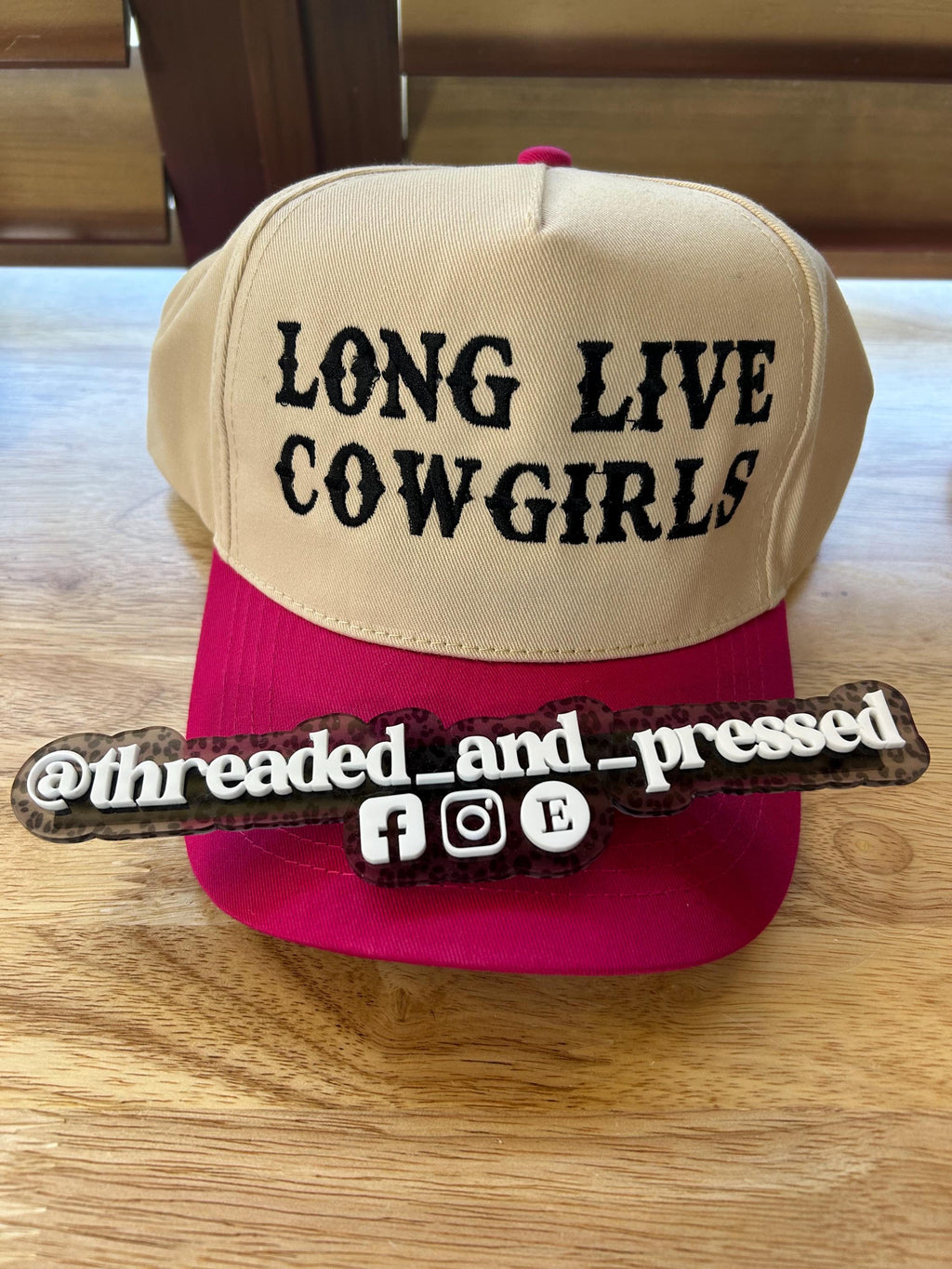 Embroidered Long Live Cowgirls  - Cap - western - Rodeo - Wife - Pink