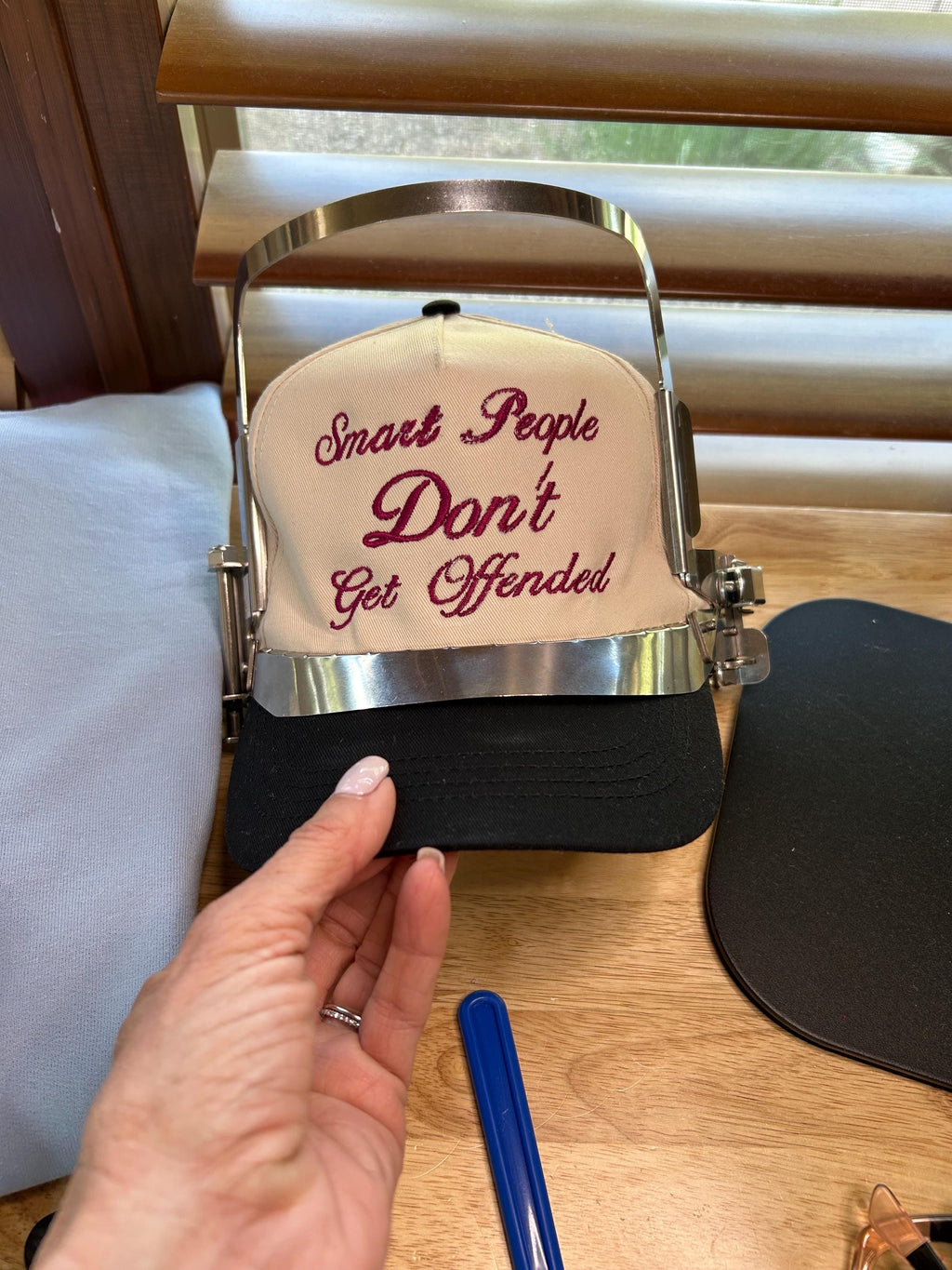 Embroidered Trucker Hat | Smart People Don't Get Offended Statement Cap - intelligent - not important