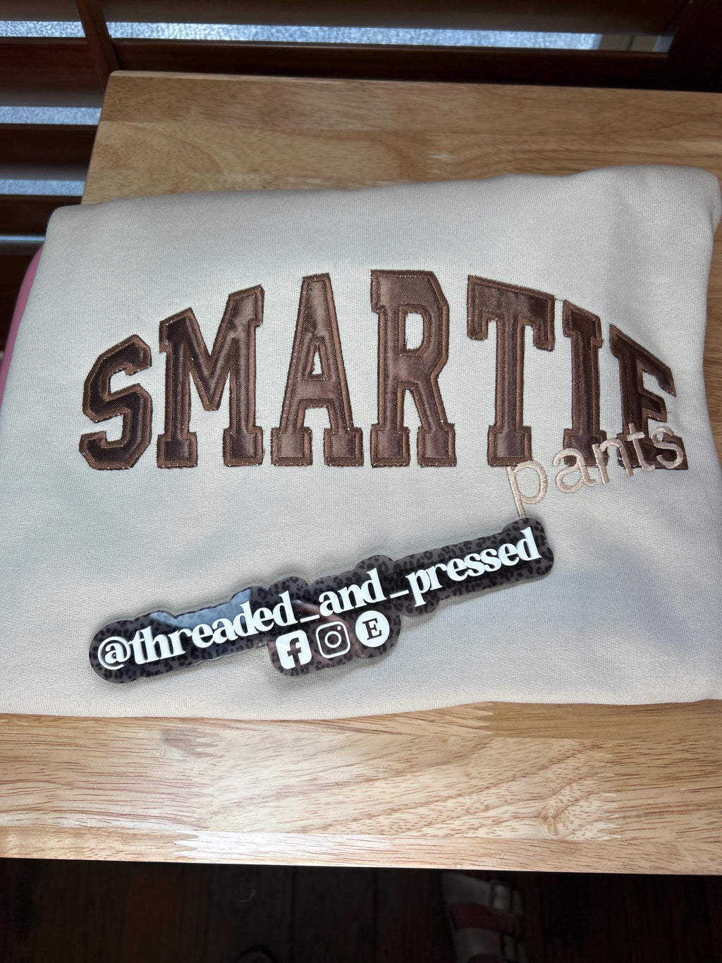 Smartie Pants Satin Appliqué Sweatshirt - sarcastic- intelligent- sassy - witty