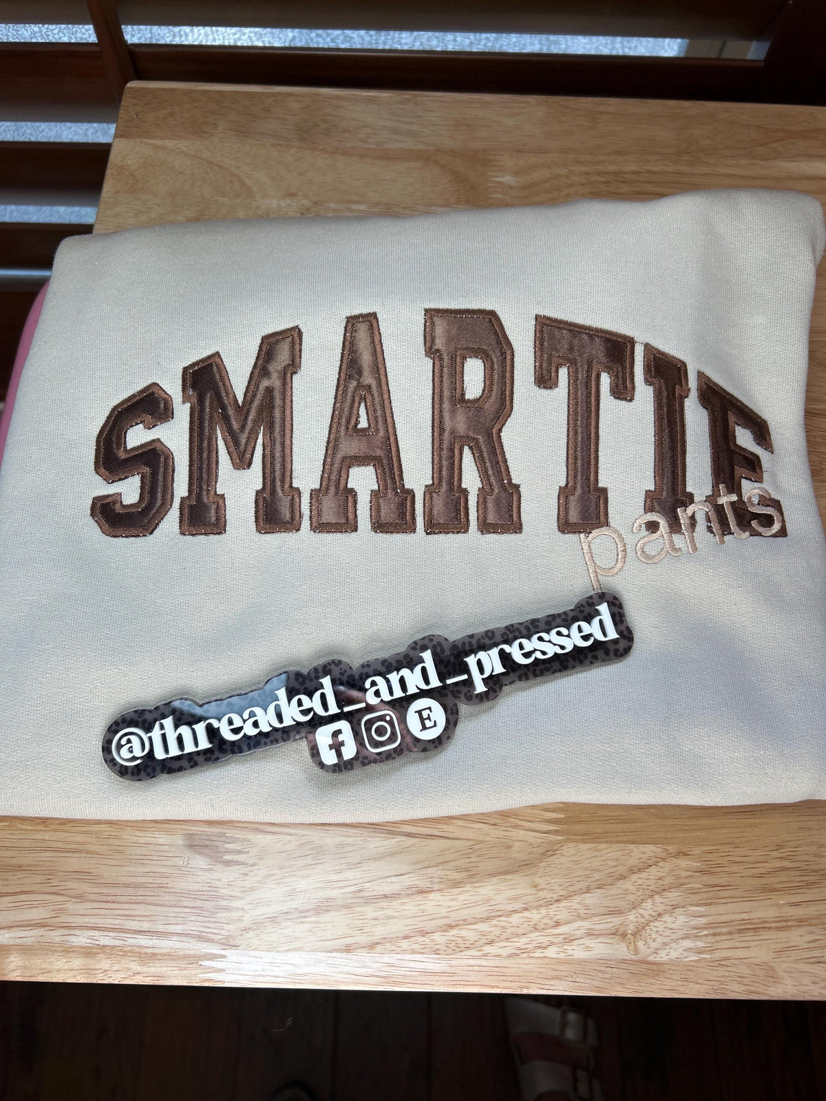 Smartie Pants Satin Appliqué Sweatshirt - sarcastic- intelligent- sassy - witty