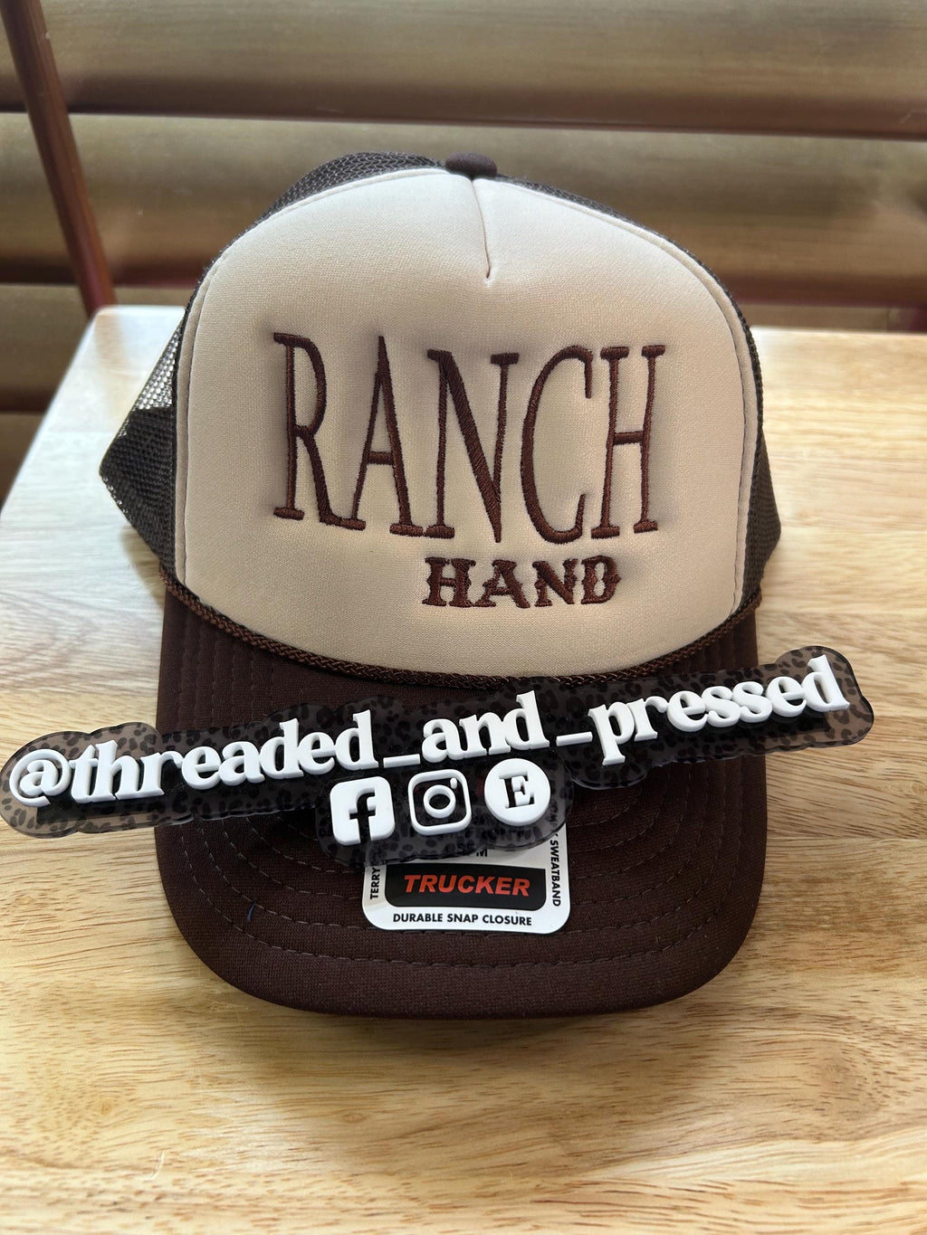 Embroidered Ranch Hand foam Trucker Hat -  Snapback Summer Cap - cowboy - cowgirl