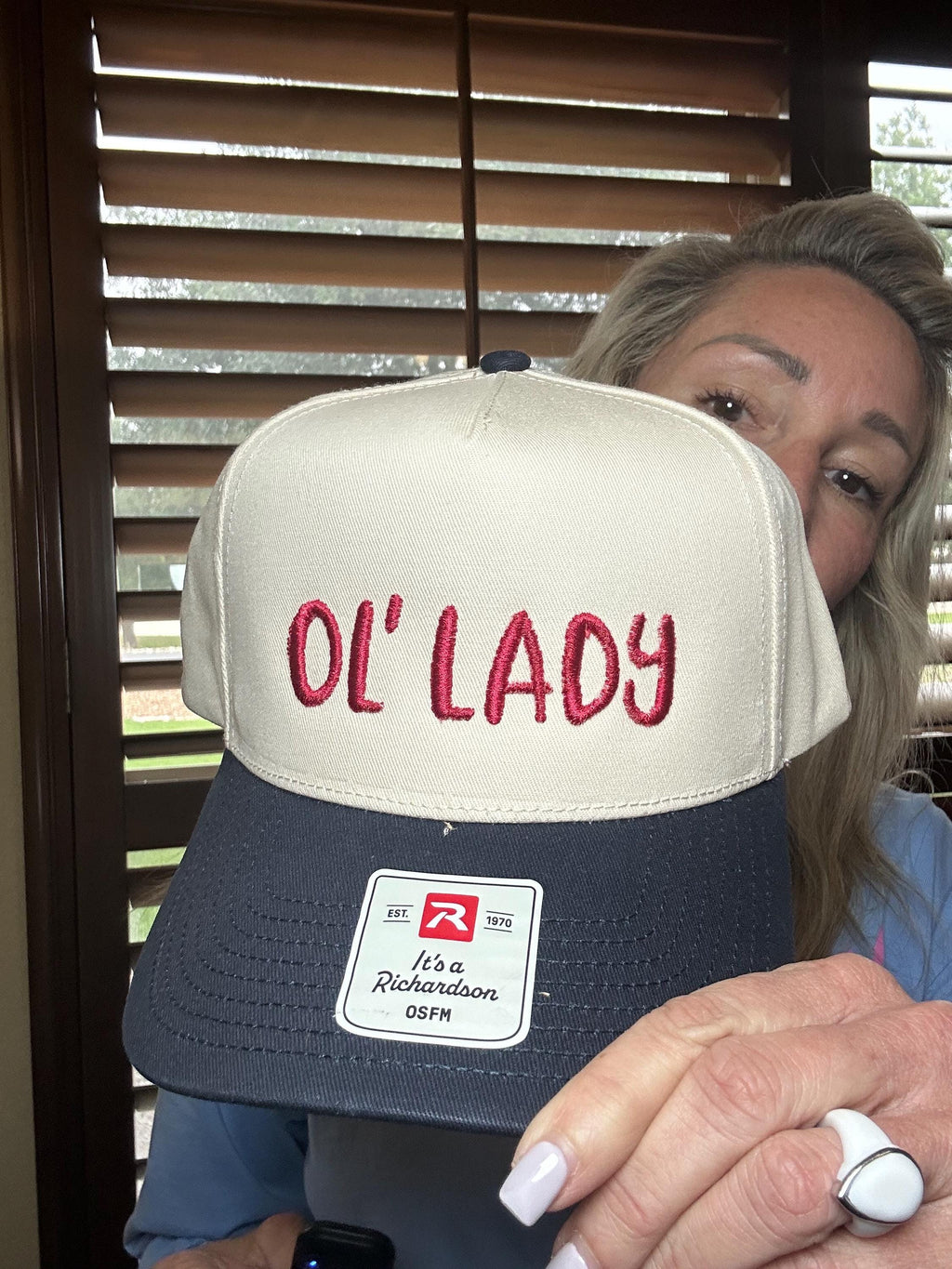 Embroidered Ol Lady  - Cap - Canvas- wife - lots of years - respect - funny - old