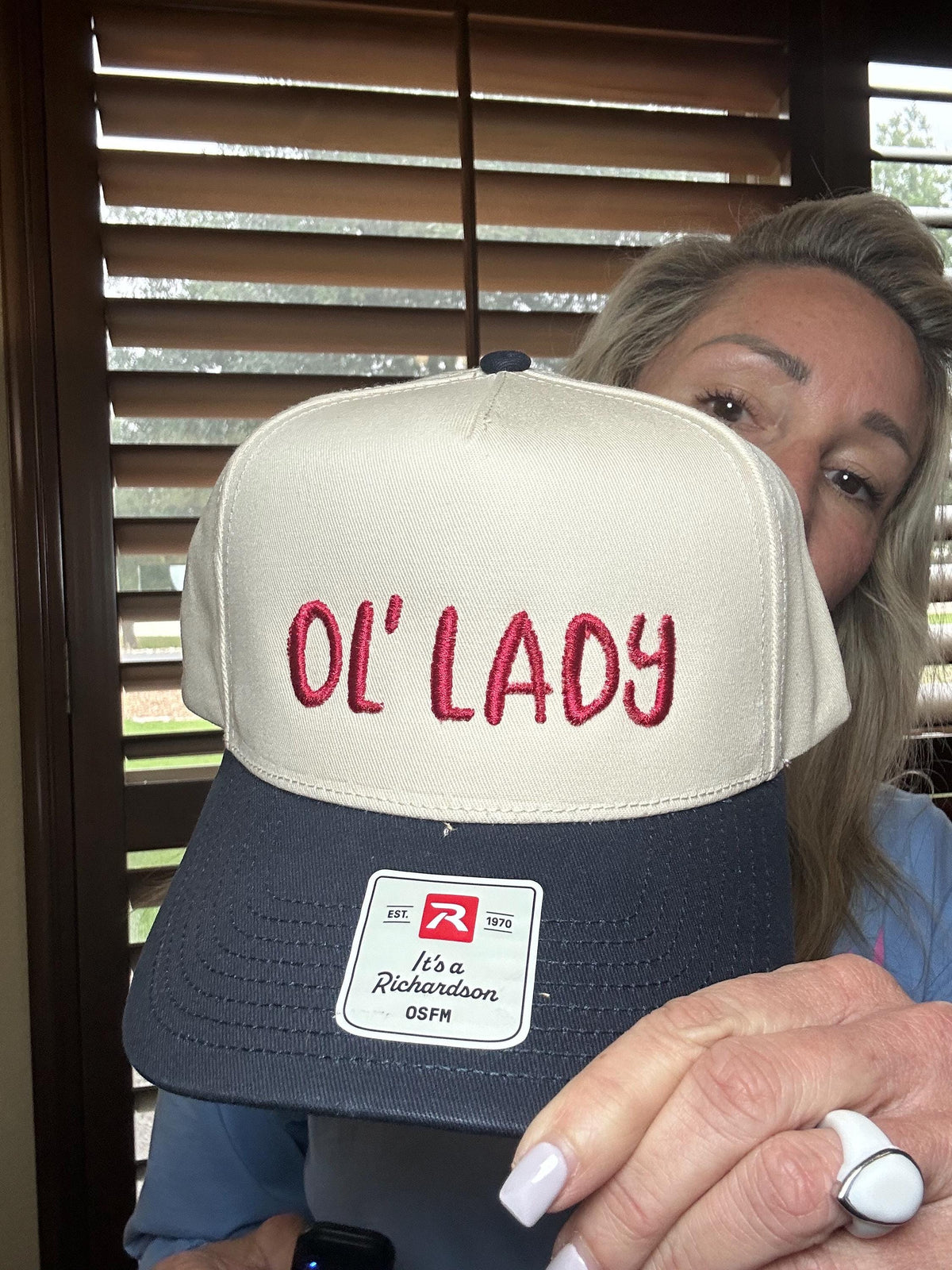 Embroidered Ol Lady  - Cap - Canvas- wife - lots of years - respect - funny - old