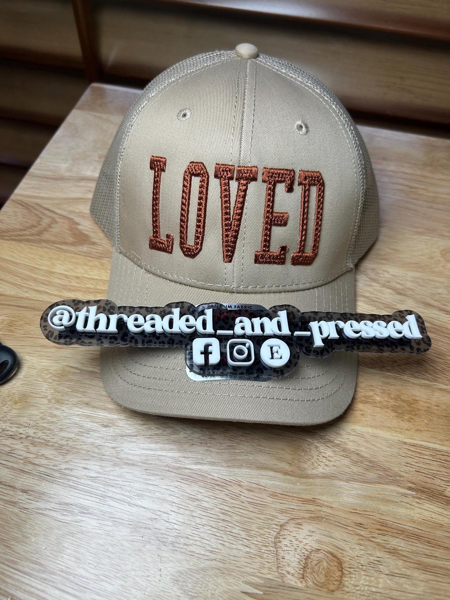 Loved -  Taxtured - 3D puff- embroidered cap - self worth - self love