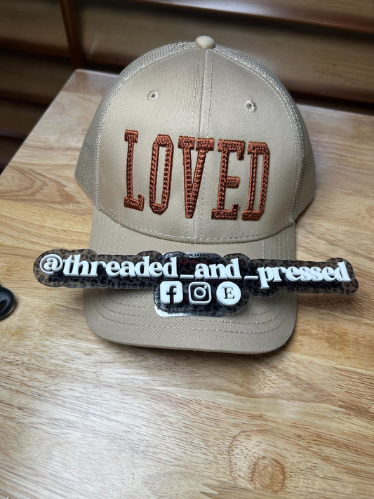 Loved -  Taxtured - 3D puff- embroidered cap - self worth - self love