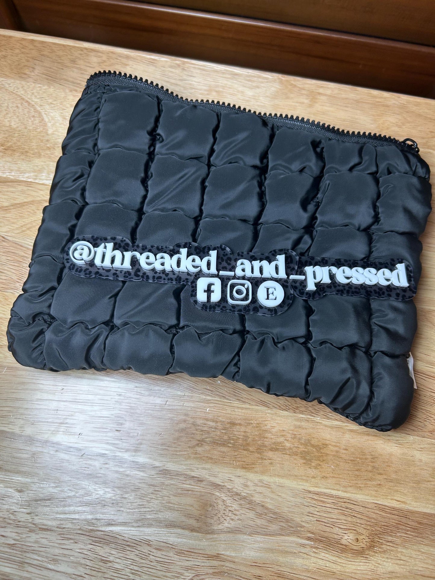 Quilted CUSTOM pouch - makeup - jewelry - case - teen - mom - daughter - gift- embroidered