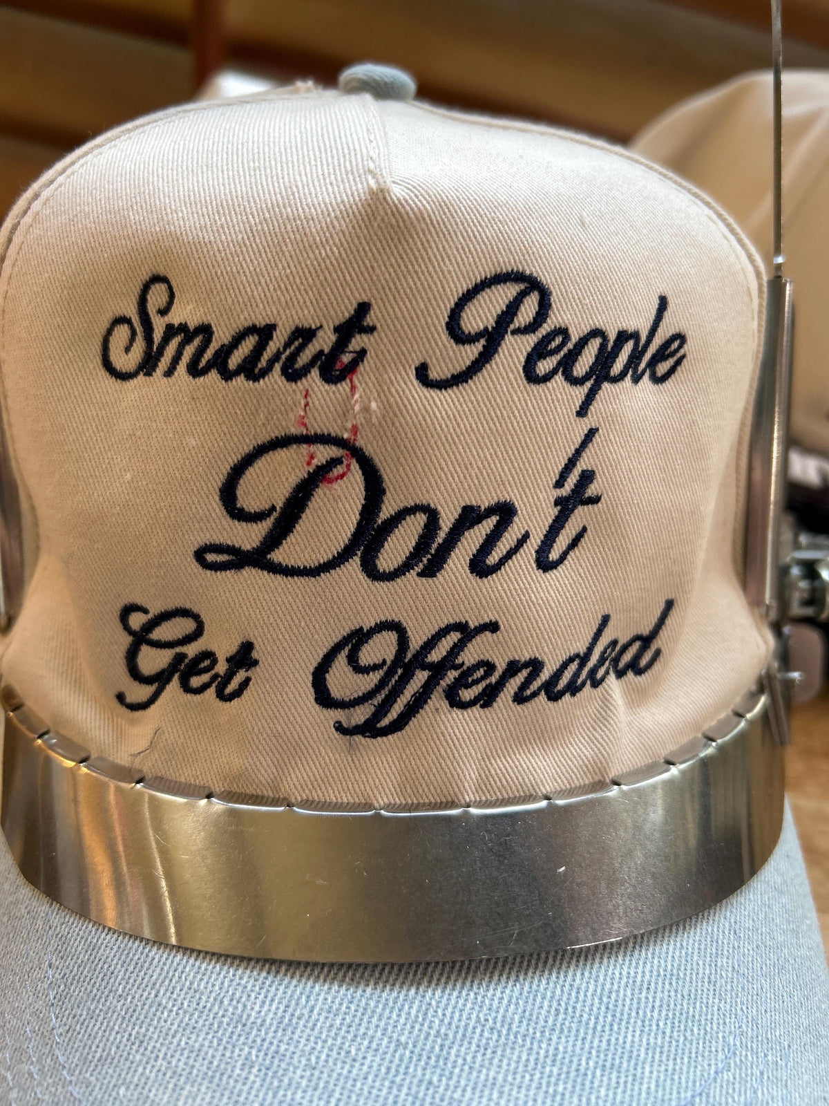 Embroidered Trucker Hat | Smart People Don't Get Offended Statement Cap - intelligent - not important