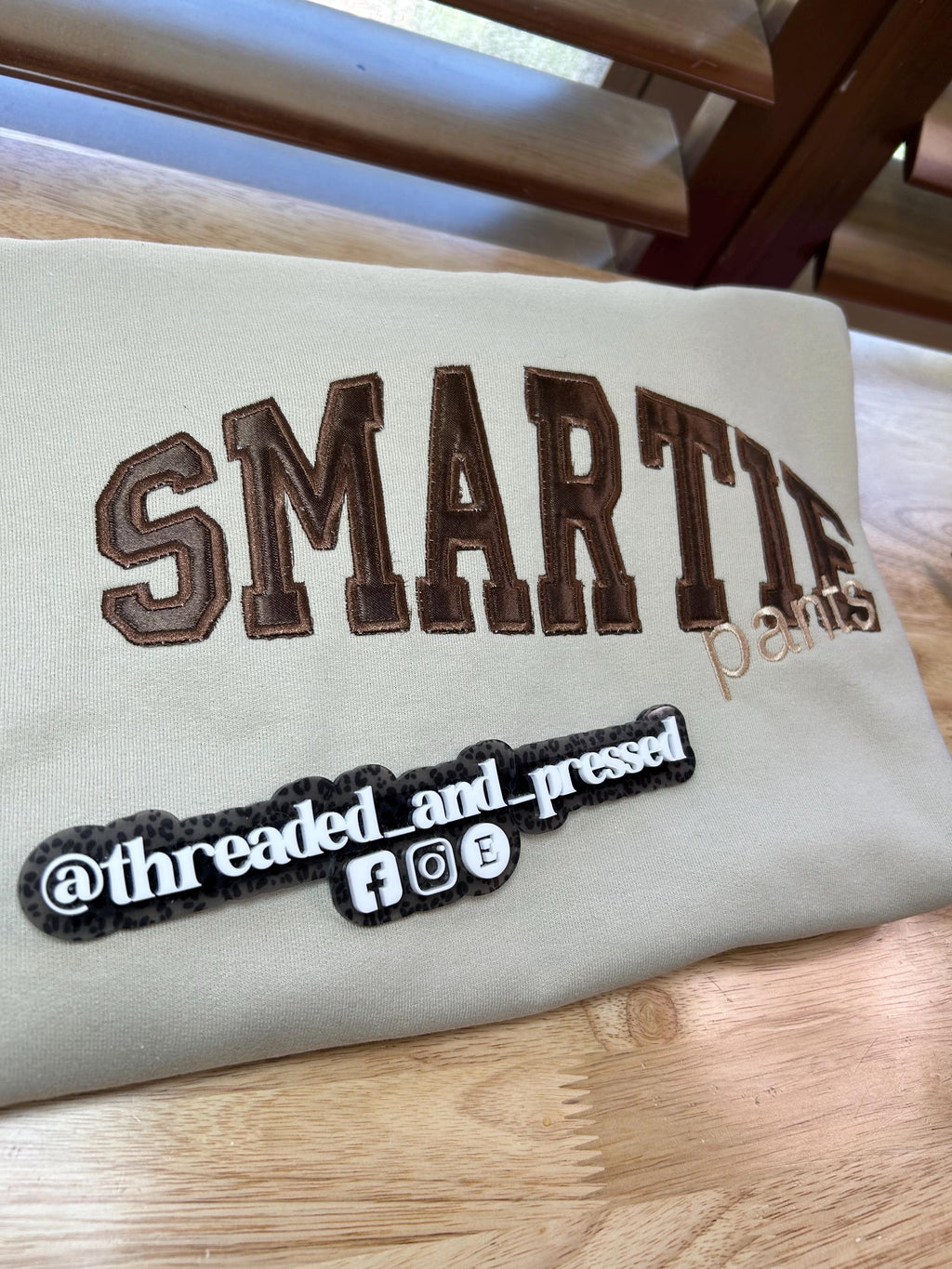 Smartie Pants Satin Appliqué Sweatshirt - sarcastic- intelligent- sassy - witty