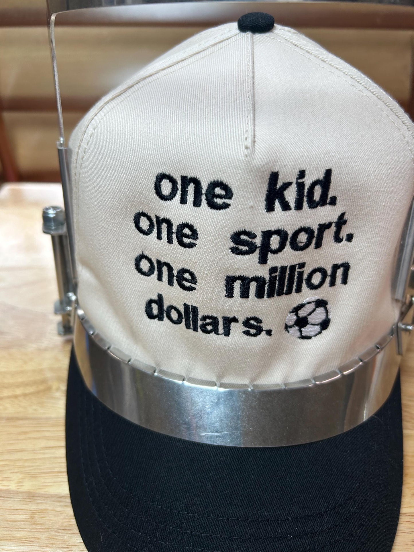 Custom Embroidered One kid sports  - Cap -hat- travel teams - baseball - funny -soccer - volleyball - cheer -dance- gymnastics