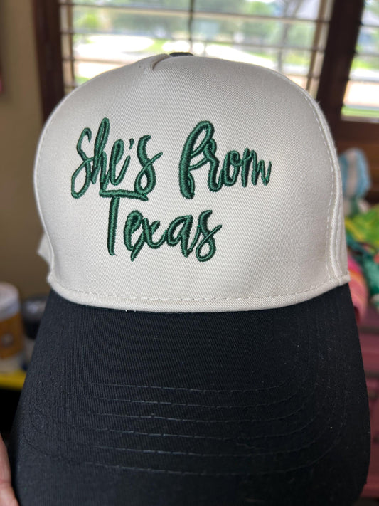 3D Puff Shes From Texas Trucker Hat | Embroidered Texas Hat | Western Cowgirl Cap | Country Concert Outfit |  Girl Gift  - Dance Hall