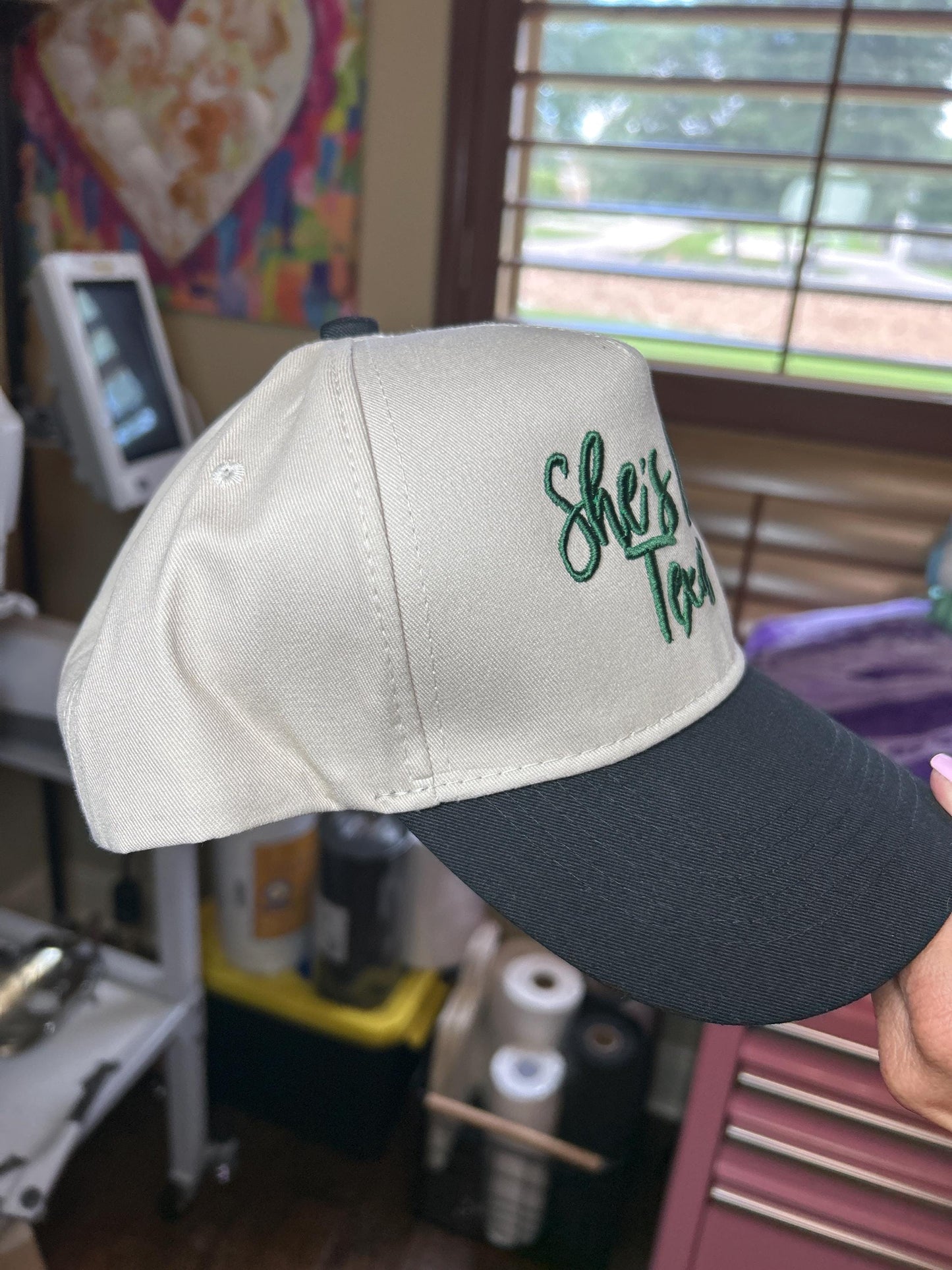 3D Puff Shes From Texas Trucker Hat | Embroidered Texas Hat | Western Cowgirl Cap | Country Concert Outfit |  Girl Gift  - Dance Hall