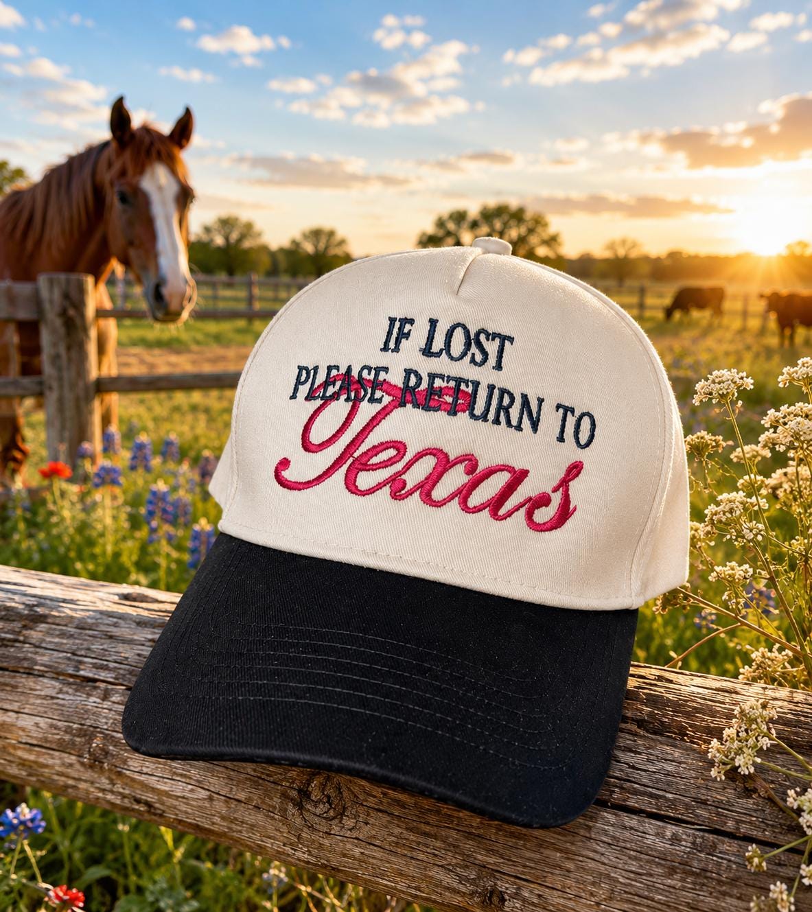 If Lost return to Texas Trucker Hat | Embroidered  - Texan- Red State - long night out - out on the town - take me home -