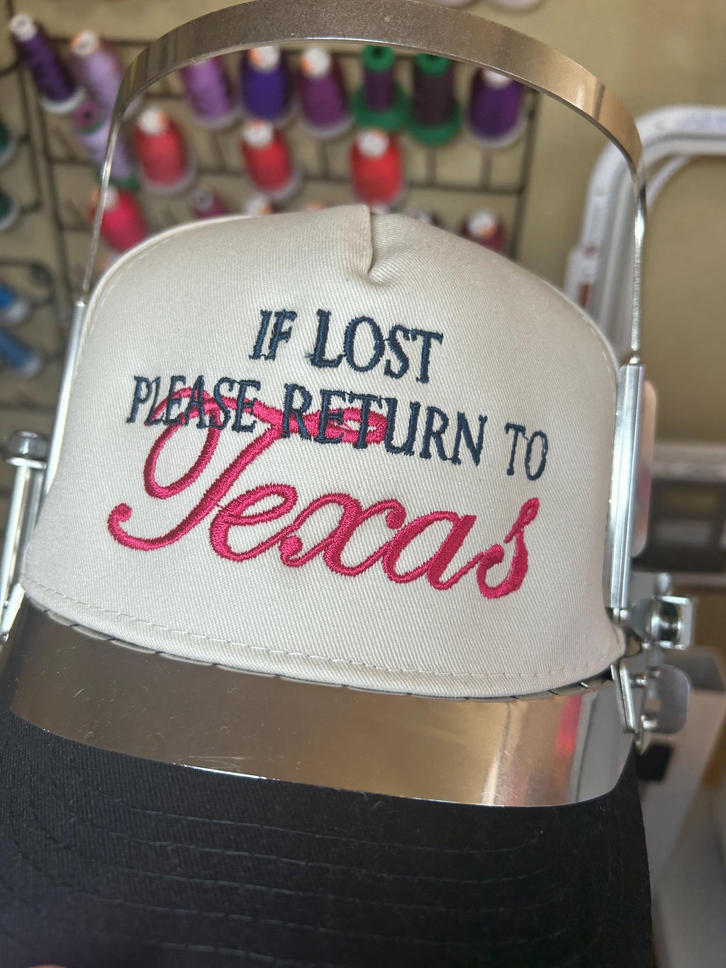 If Lost return to Texas Trucker Hat | Embroidered  - Texan- Red State - long night out - out on the town - take me home -